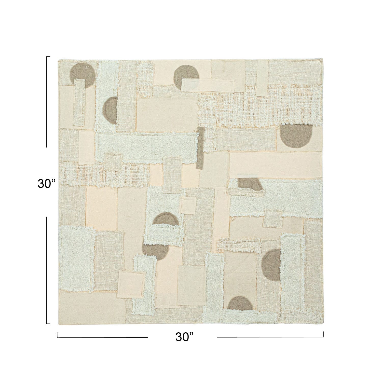 Hello Honey® 30" Fabric Patchwork Wall Hanging with Oak Wood Frame