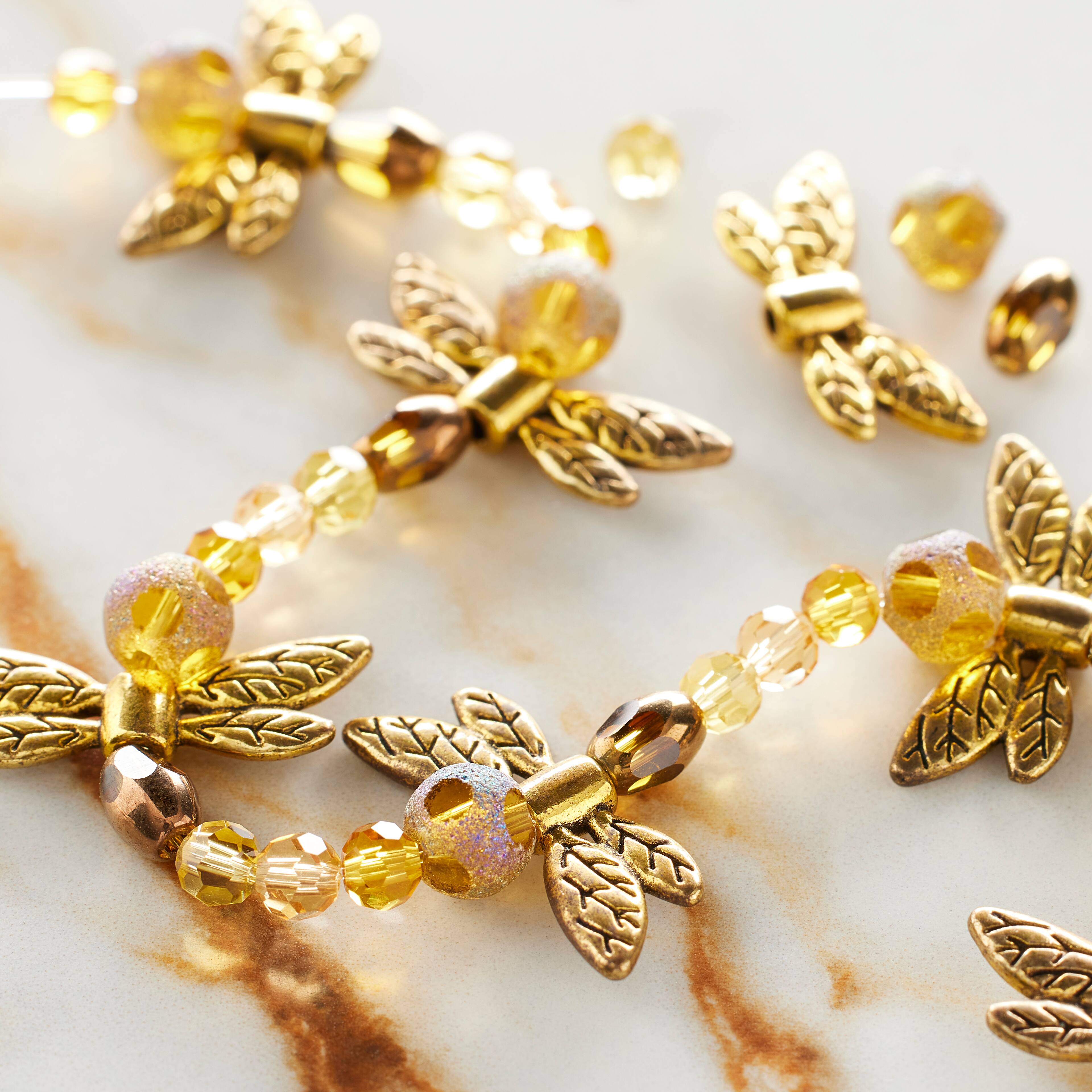 Glass & Metal Dragonfly Beads