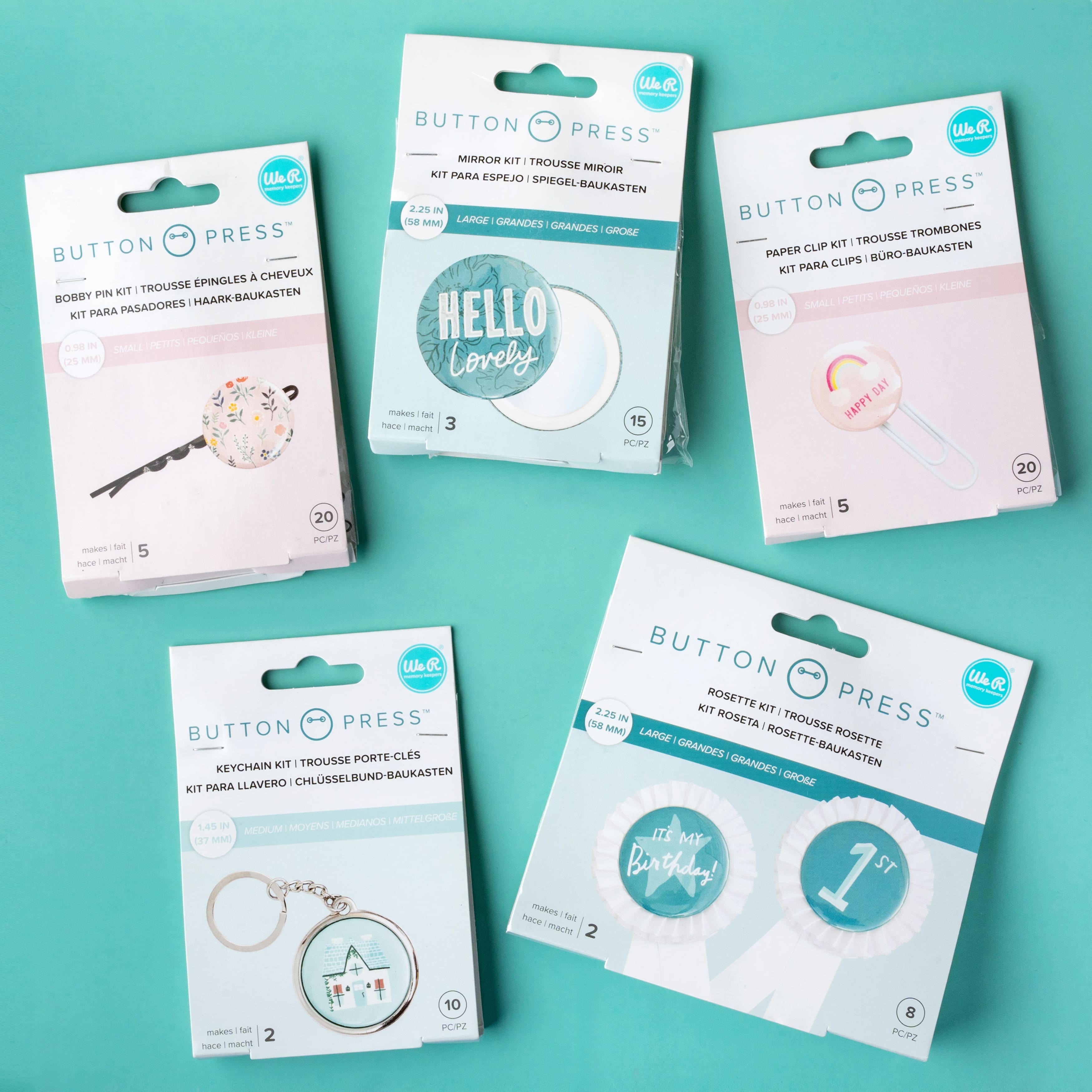 We R Memory Keepers® Button Press™ Adhesive Mirror Kit, Makes 3