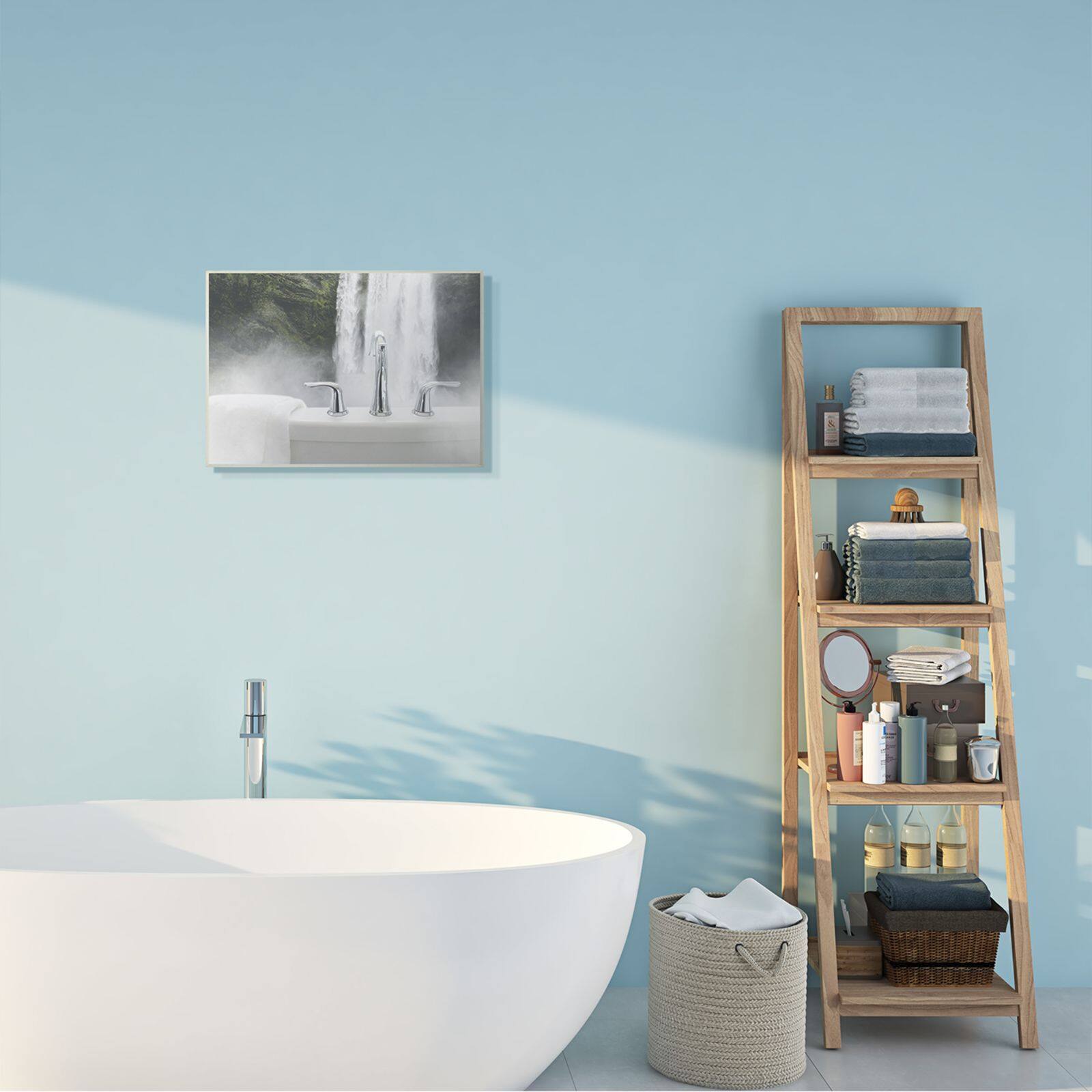 Stupell Industries Waterfall Bath Time Wooden Wall Plaque