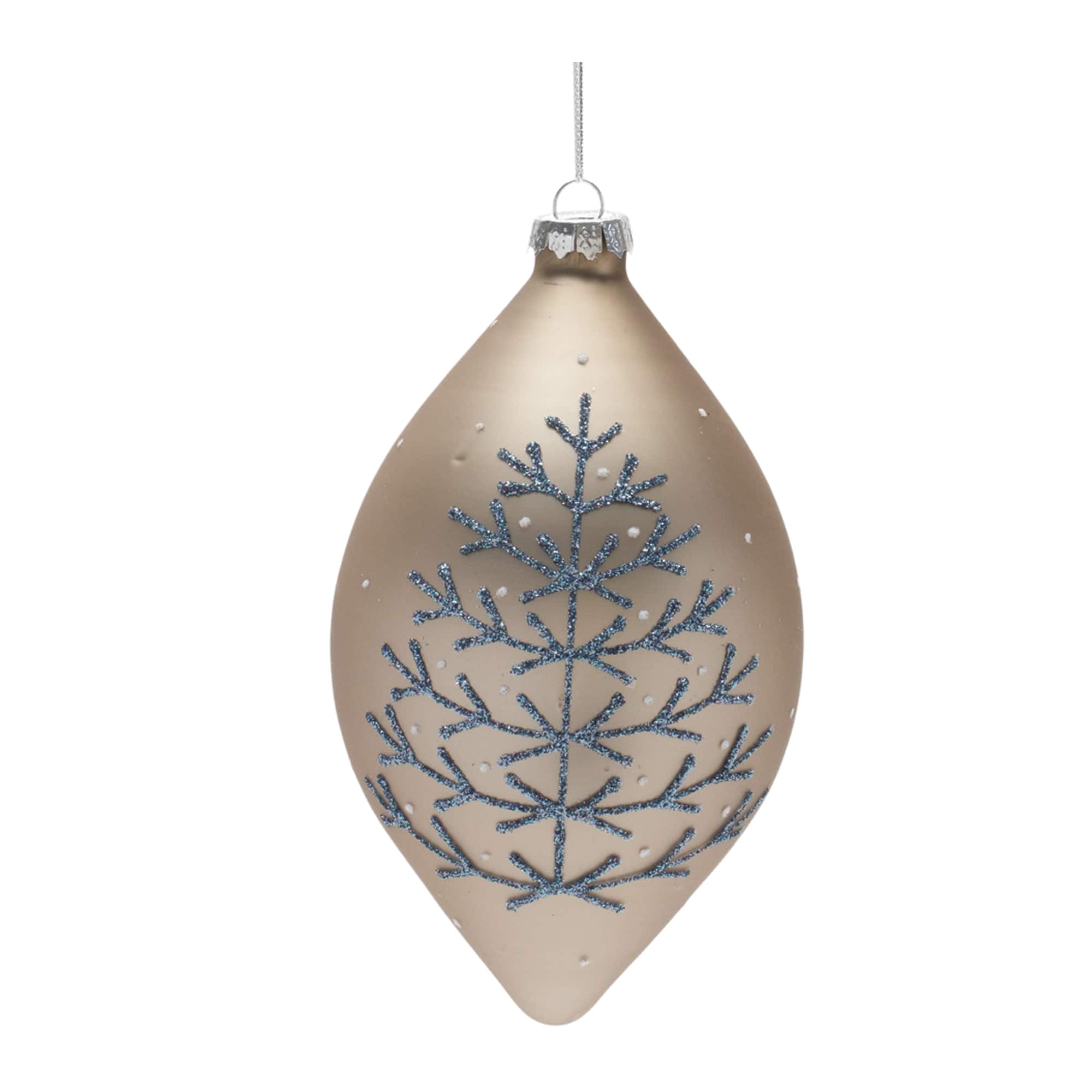 6ct. Champagne Glittered Mixed Ornaments
