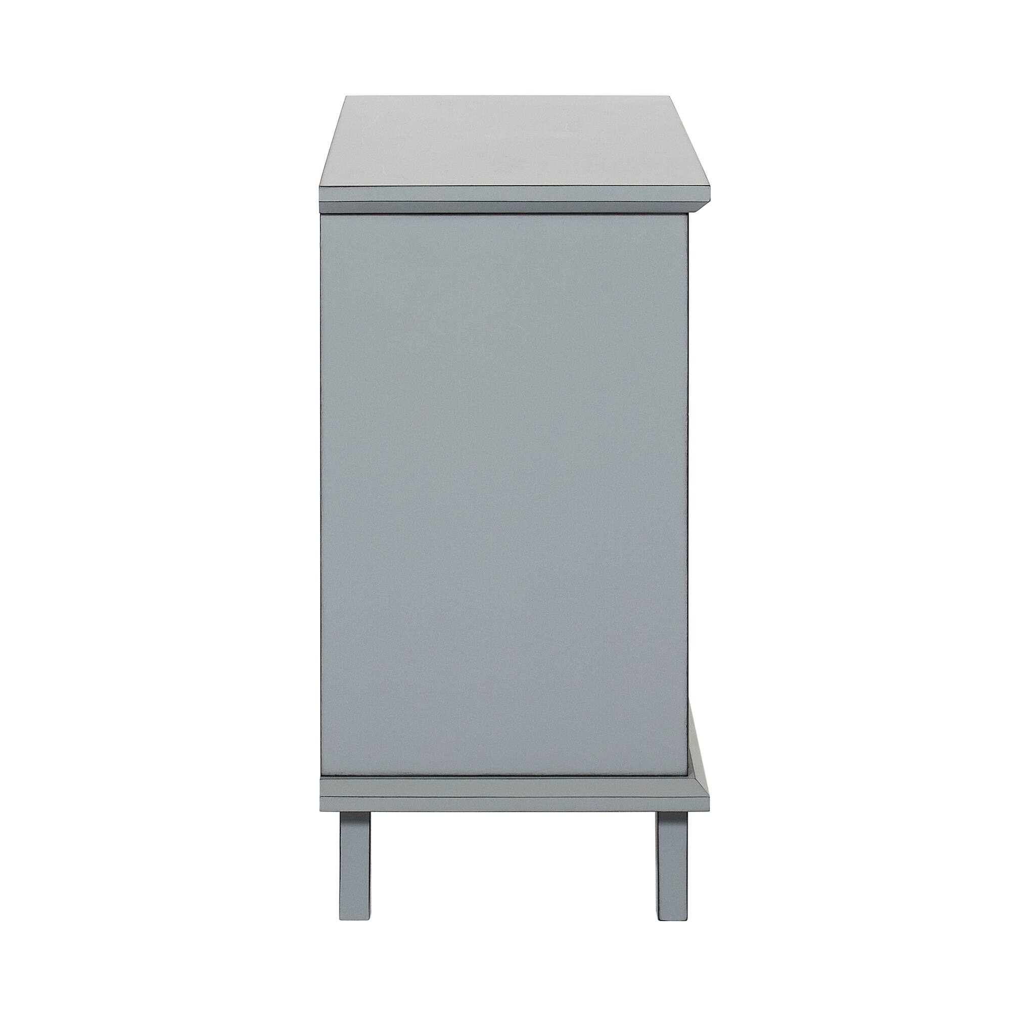 Walker Edison 32" Gray Fretwork Accent Storage Cabinet