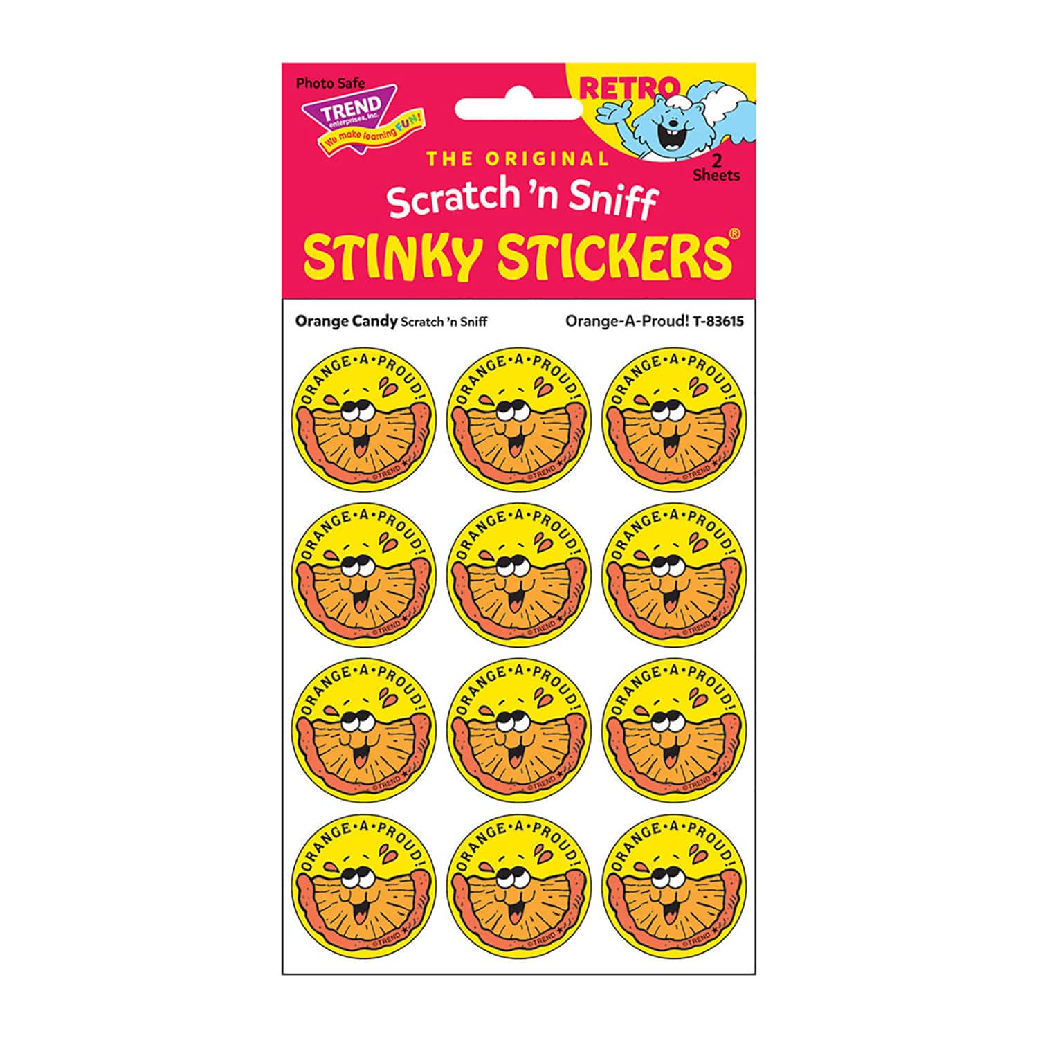 TREND Enterprises® Orange-A-Proud! Orange Candy Scented Stickers, 6 Packs of 24