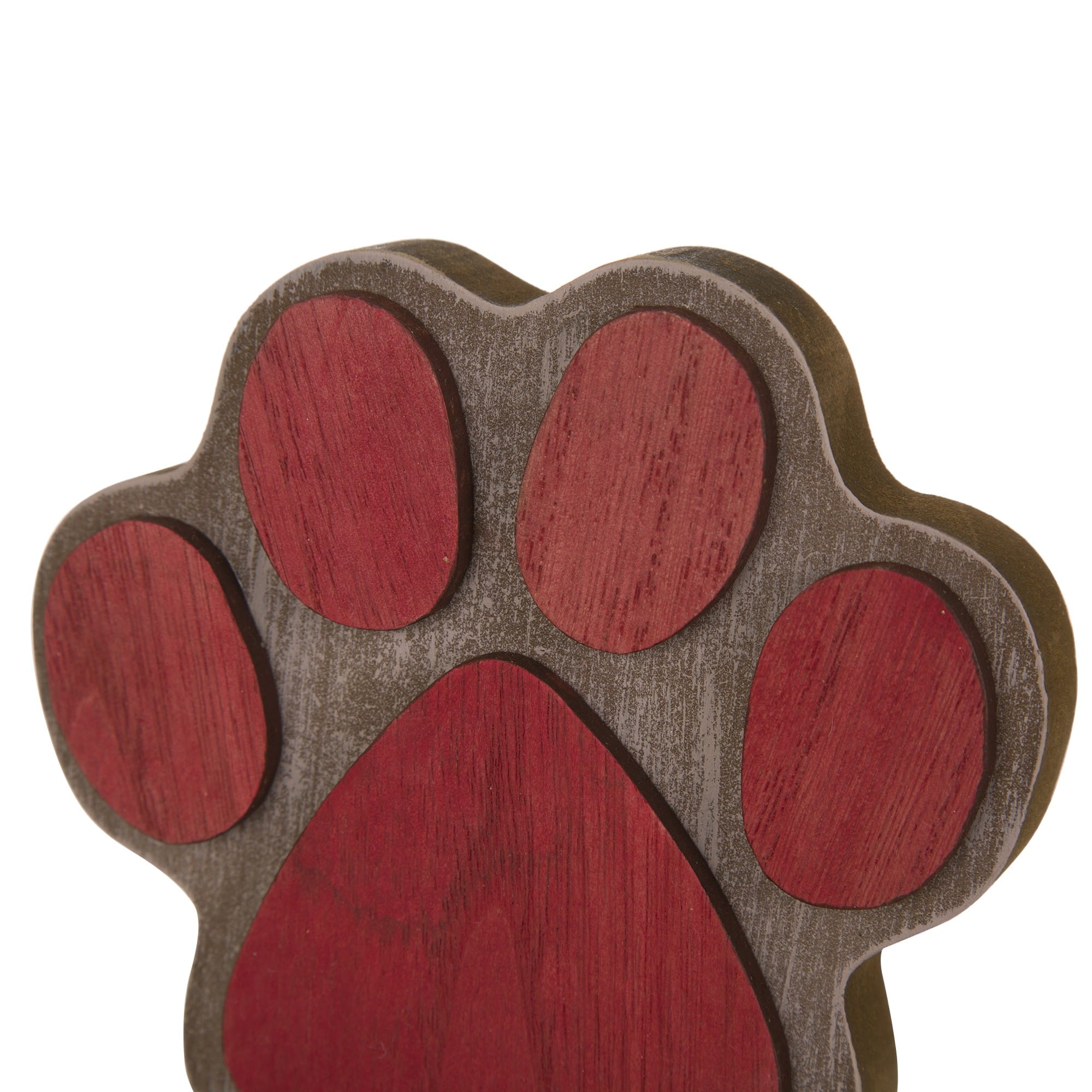 Glitzhome® 6.3" Red & Brown Paw Stocking Holder