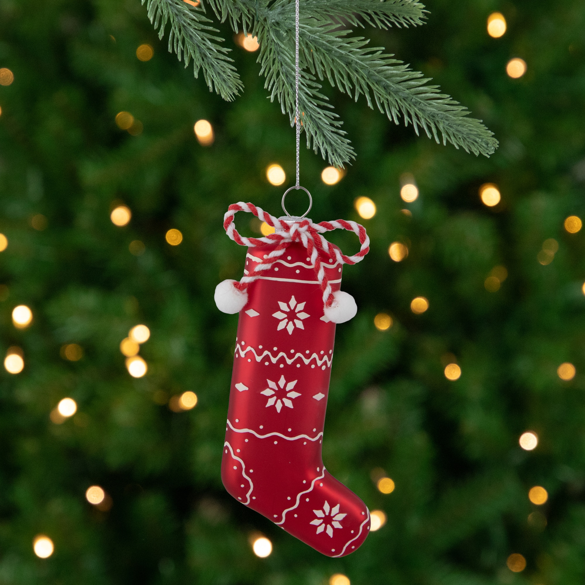 5" Red & White Glass Christmas Stocking Ornament By Northlight in Red/White | Michaels®