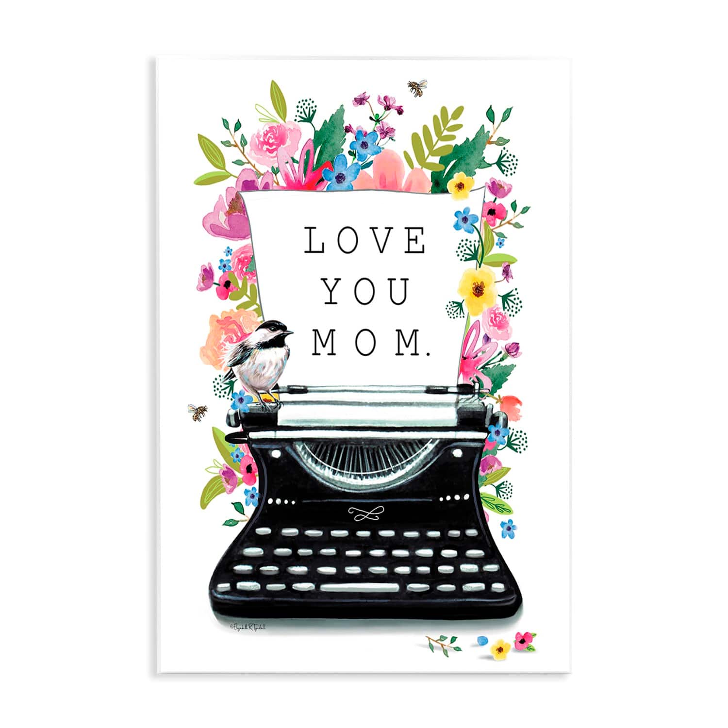 Stupell Industries Love You Mom Typewriter Wall Plaque Art
