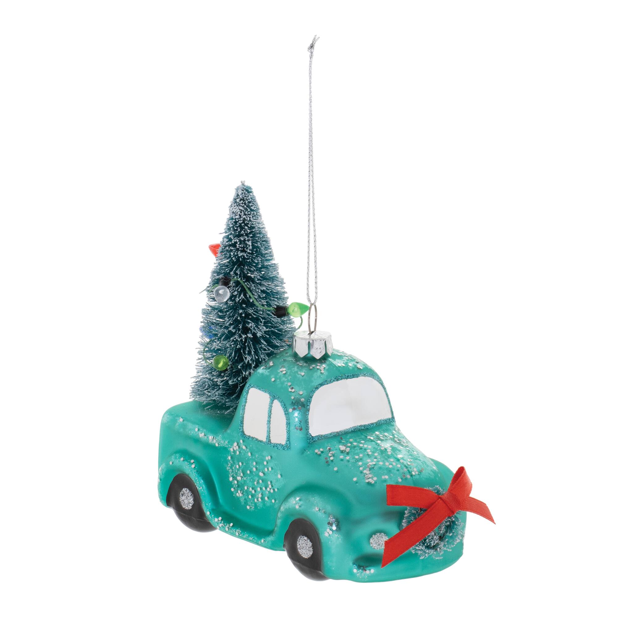 Melrose 4.5" Truck & Tree Glass Ornaments, 12ct.
