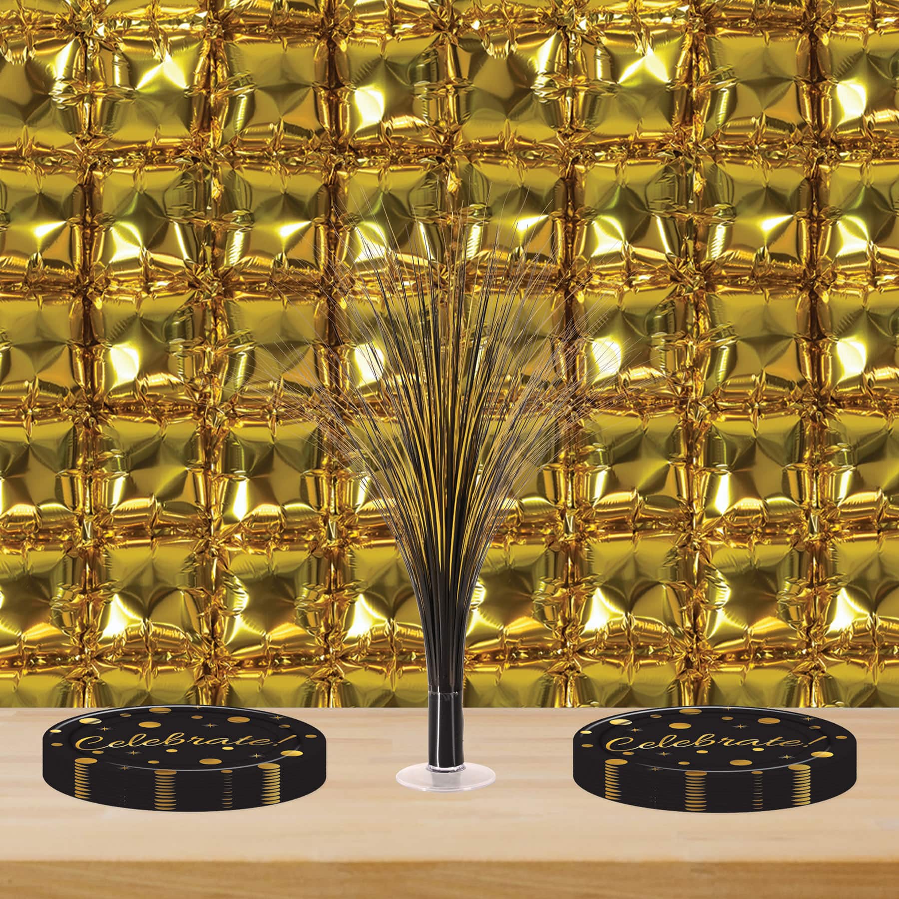 Beistle Gold Foil Balloon Backdrops