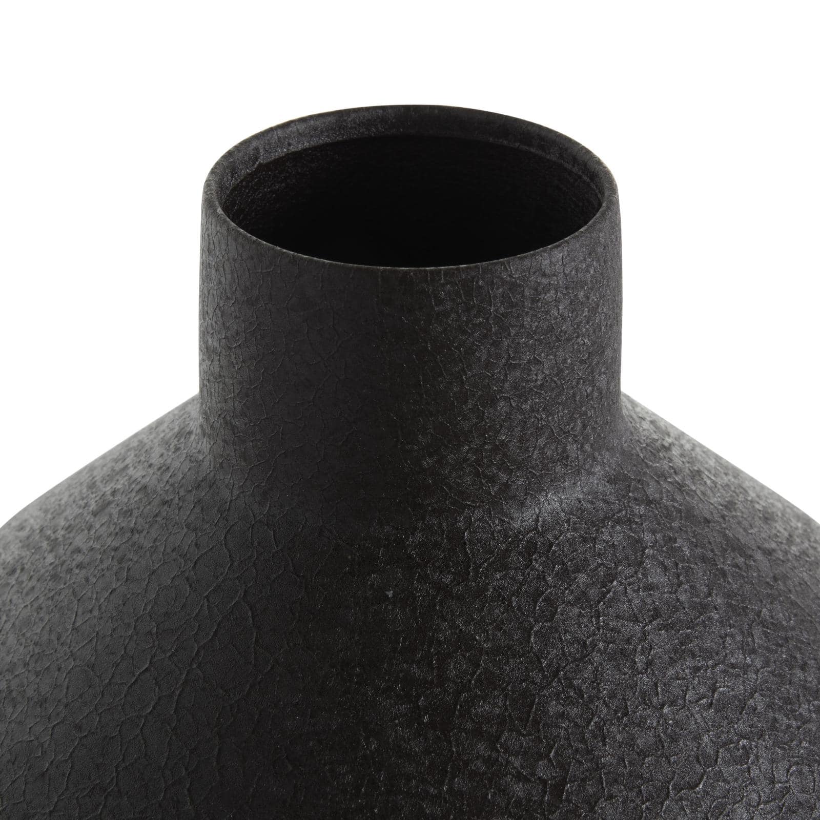 Black Metal Textured Tapered Vase Set