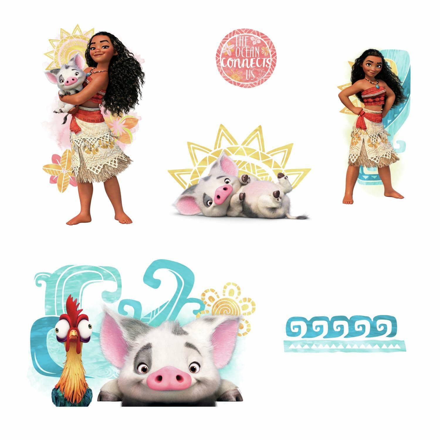 RoomMates Disney Moana & Friends Peel & Stick Wall Decals