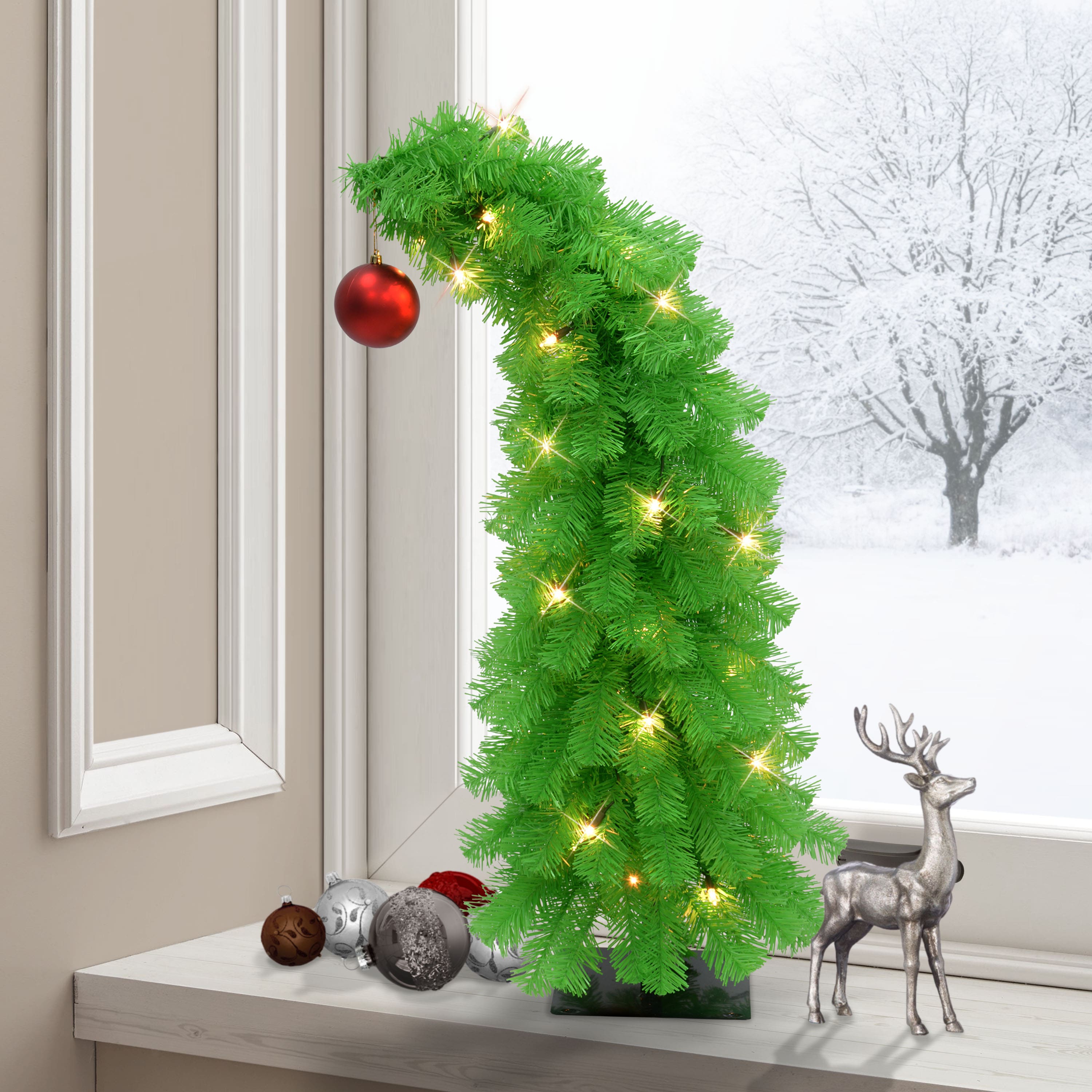 3ft. Pre-Lit Whimsical Artificial Christmas Tree, Clear Lights