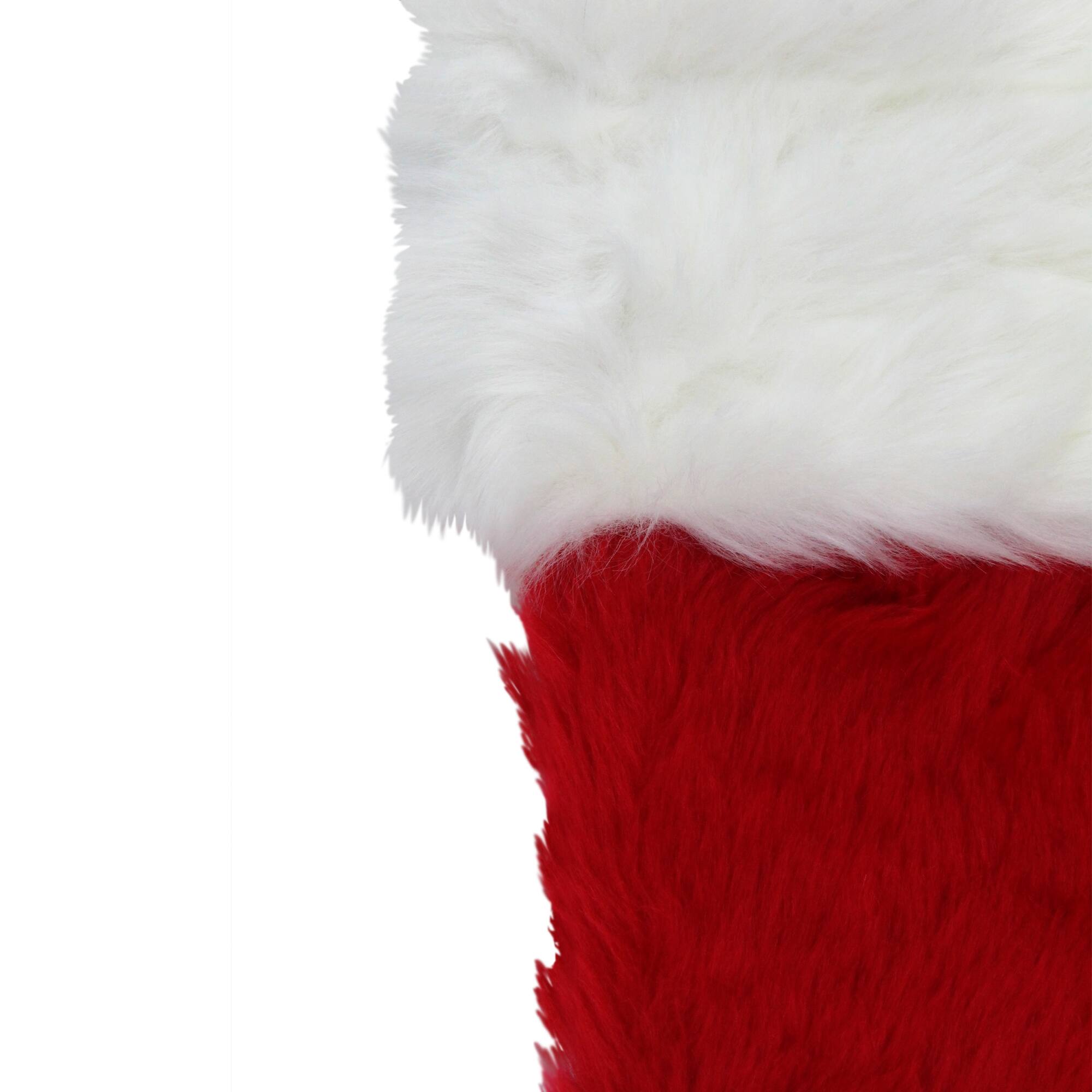 20" Red & White Traditional Cuff Extra Plush Christmas Stocking