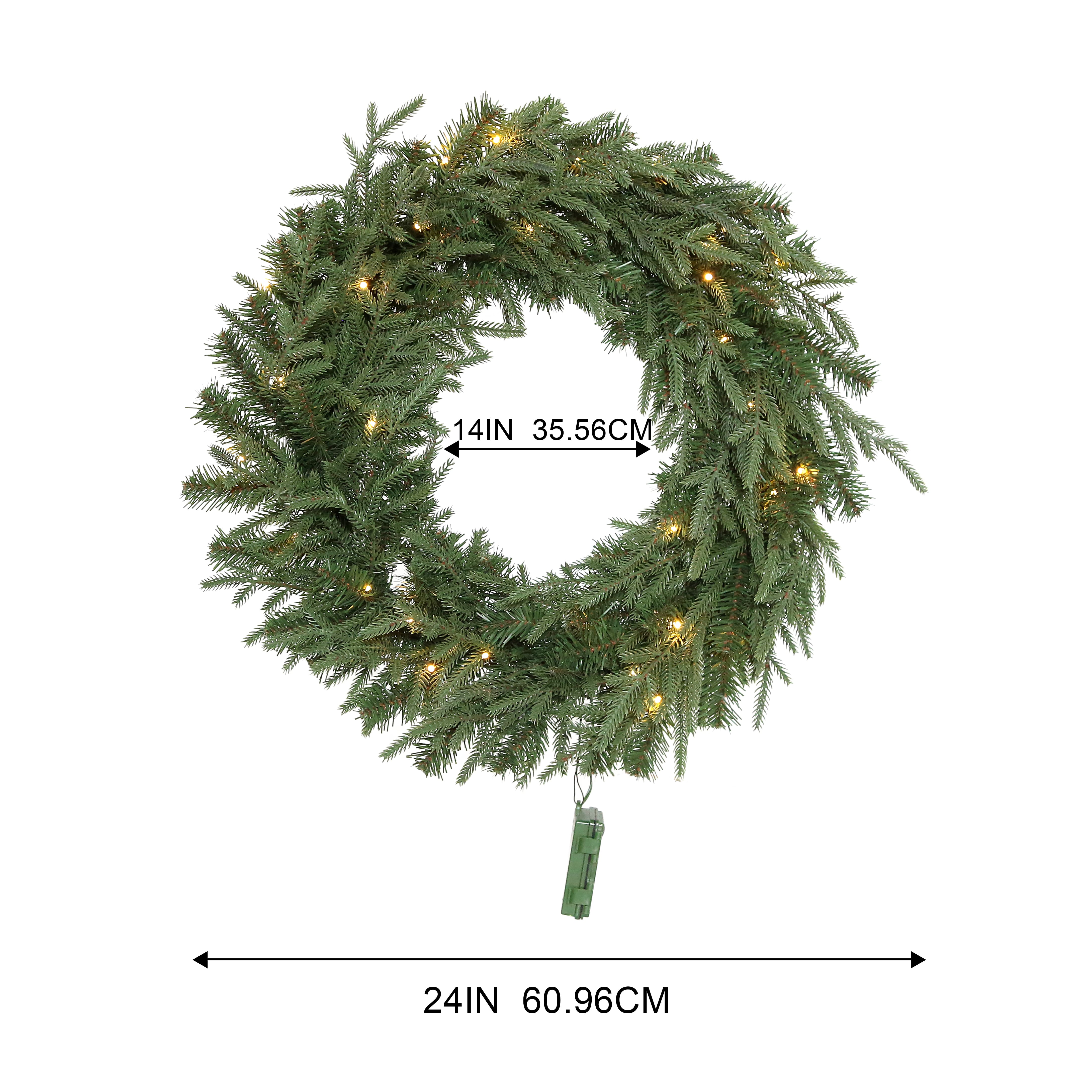 5pc. Pre-Lit Norfolk Pine Potted Artificial Christmas Trees, Garlands & Wreath, Warm White Mini LED Lights by Ashland®