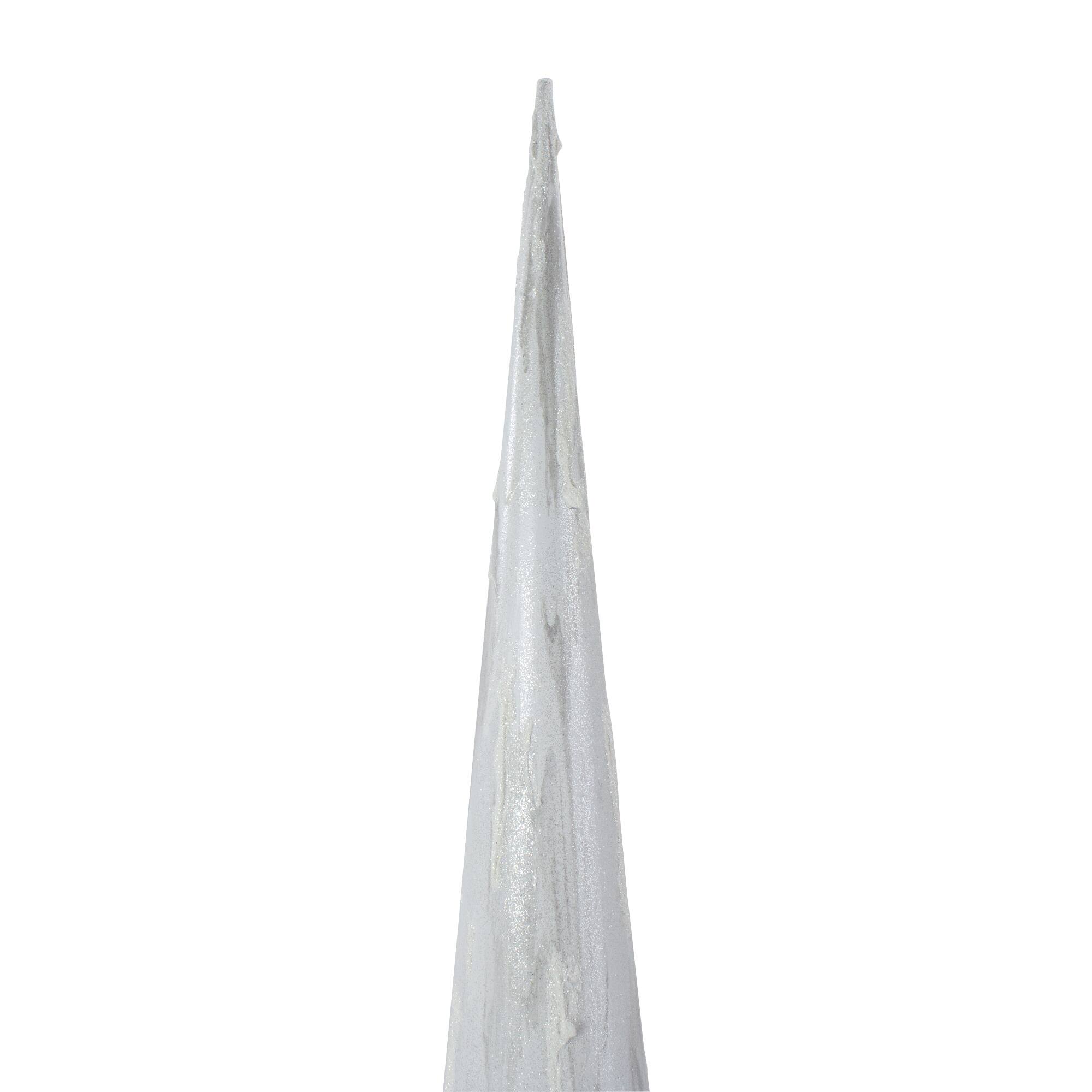 30" White & Gray Marbled Cone Christmas Tree