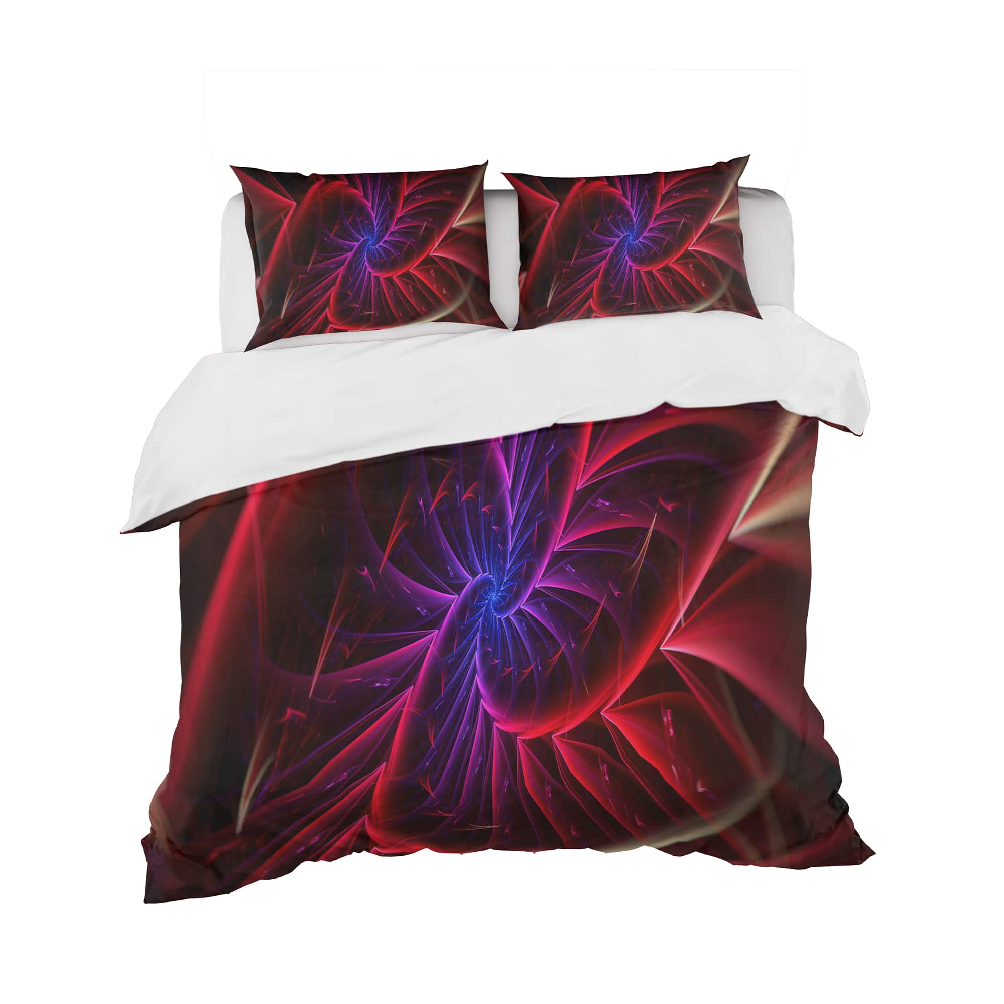 Designart 'Purple & Red Entanglement Abstract' Modern & Contemporary Bedding Set - Duvet Cover & Shams