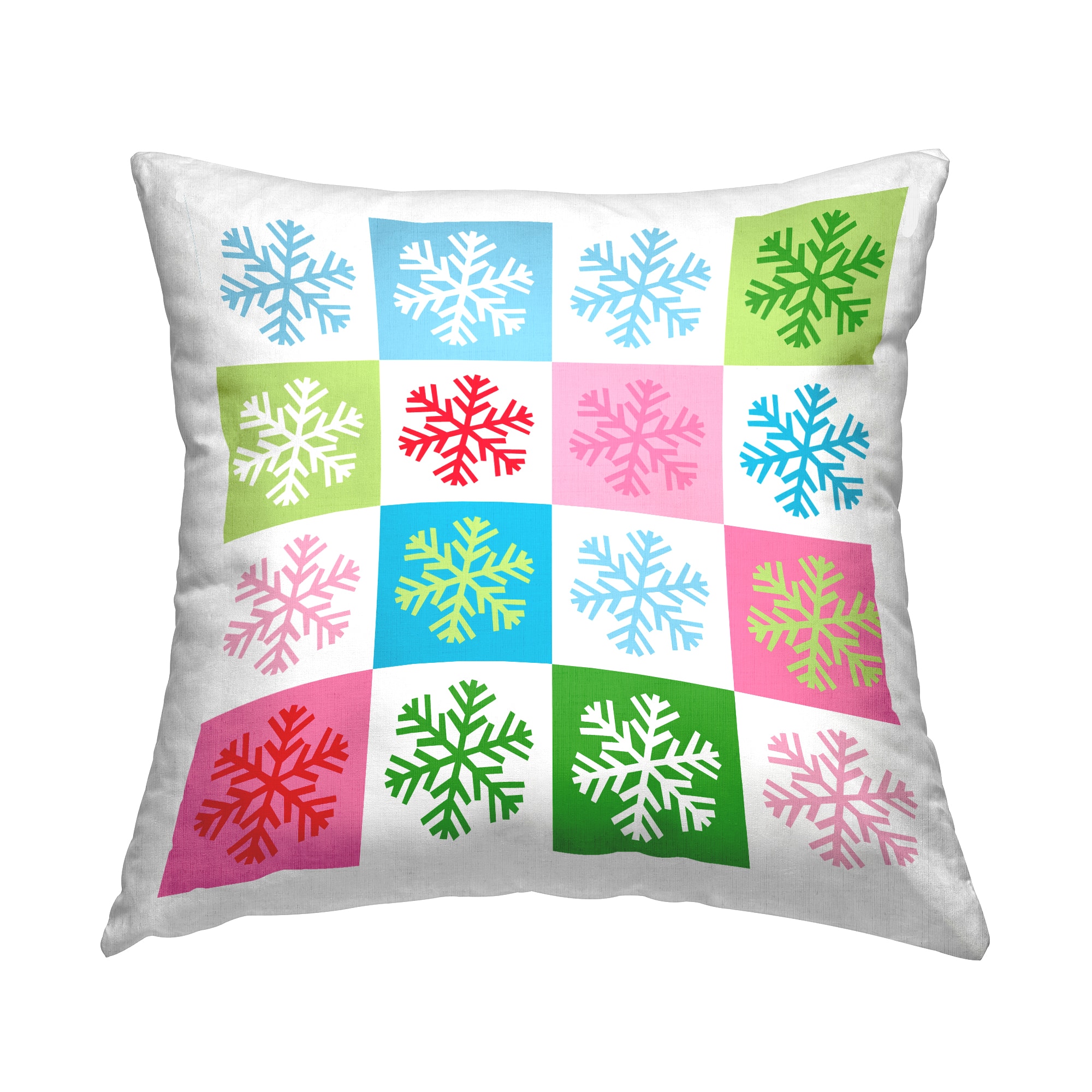 Stupell Industries Pop Art Snowflake Squares Throw Pillow