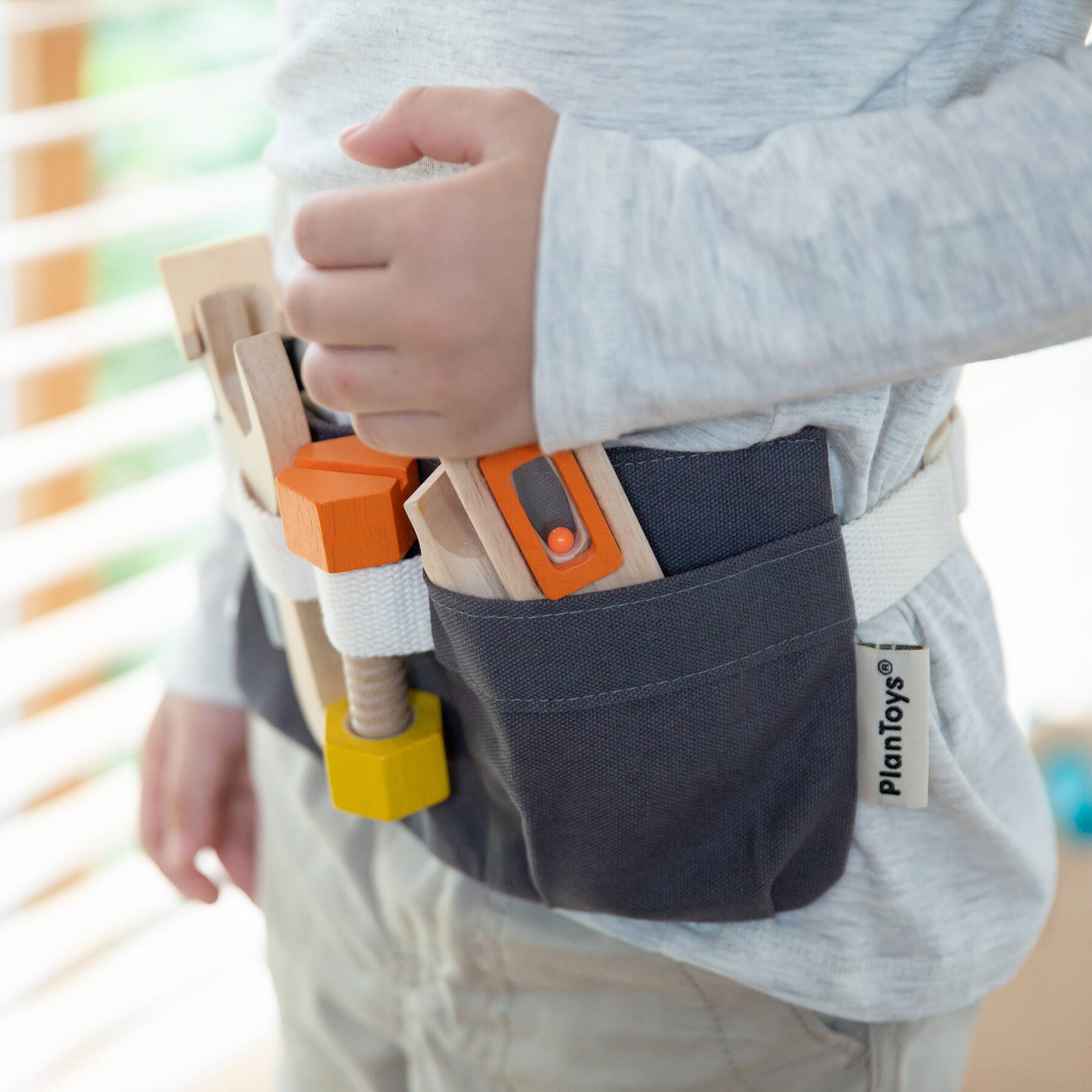 PlanToys Pretend Play Tool Belt & Wooden Tool Set