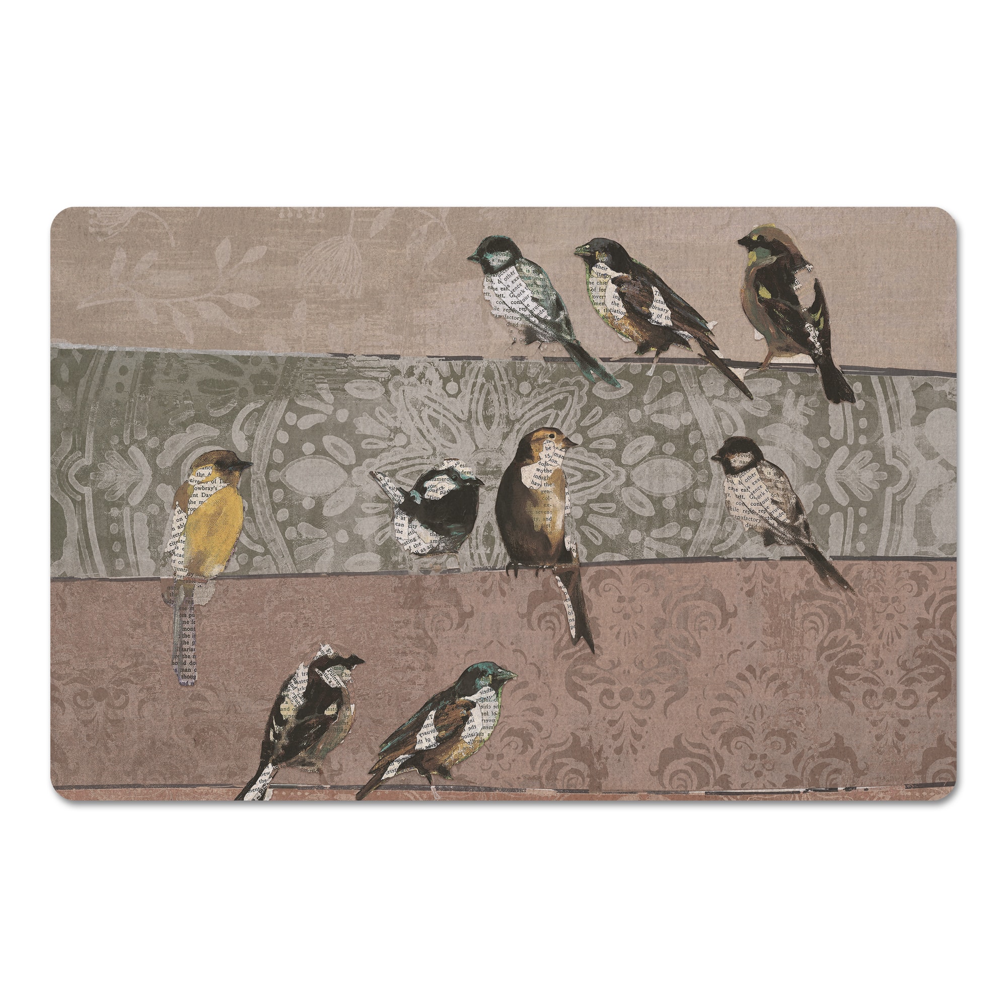 Collage Bird Patchwork 18" x 27" Floor Mat