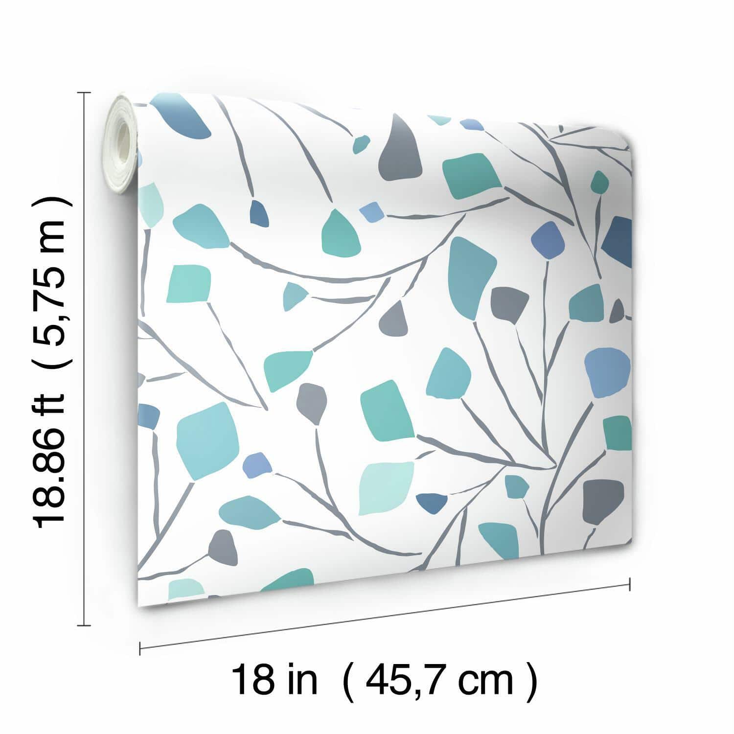 RoomMates Blue Terrazzo Branch Peel & Stick Wallpaper