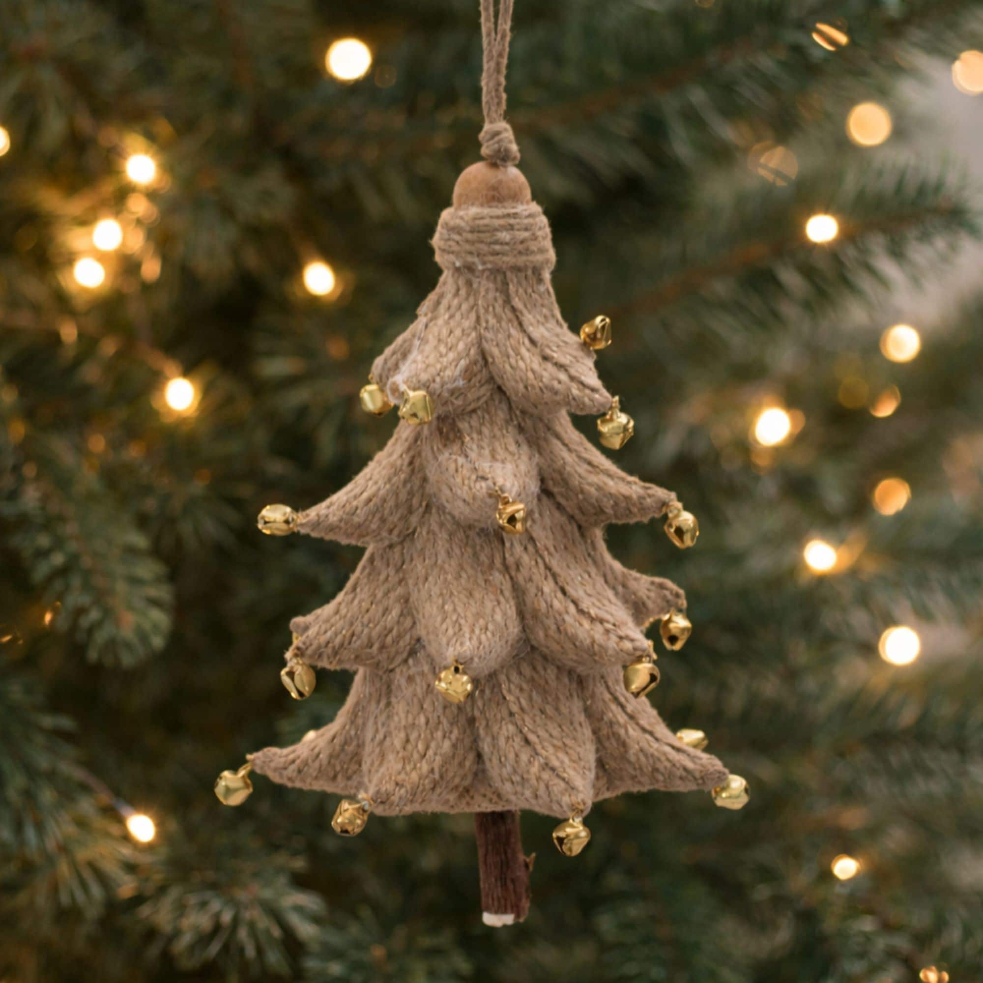 Melrose 5.5" Rustic Brown Tree Ornaments, 4ct.