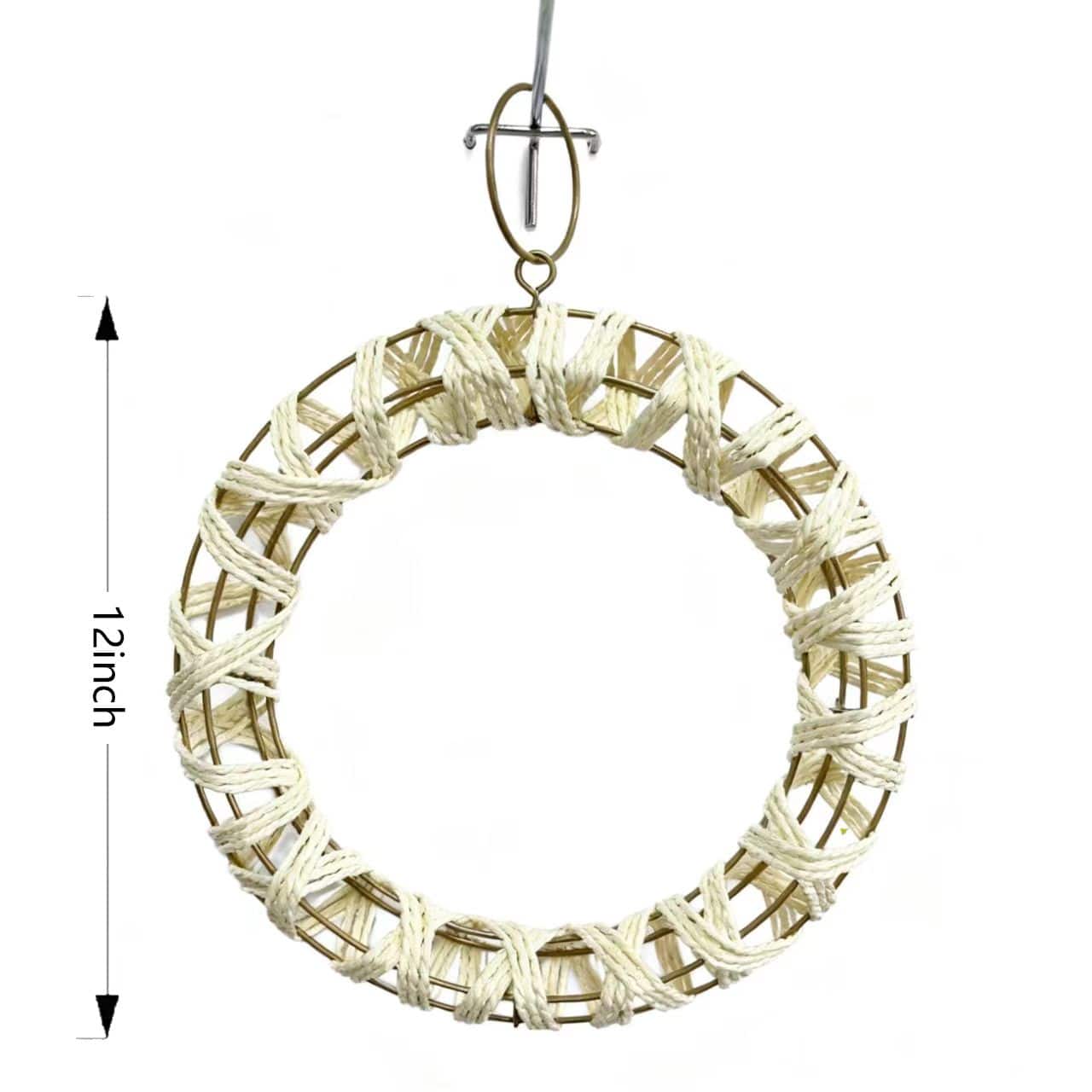 12" Natural White & Gold Rope-Wrapped Wreath by Ashland®