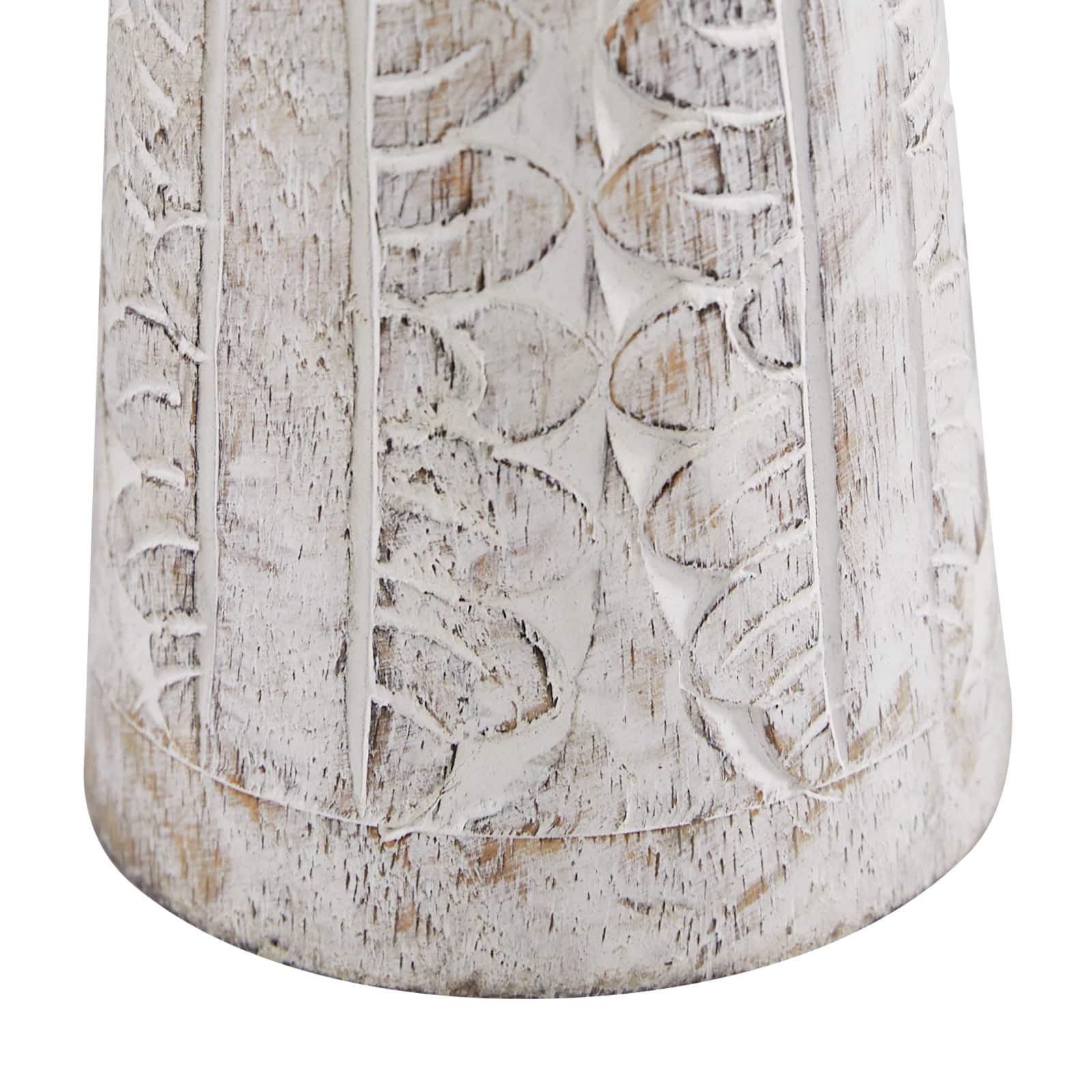 White Mango Wood Natural Candle Holder Set