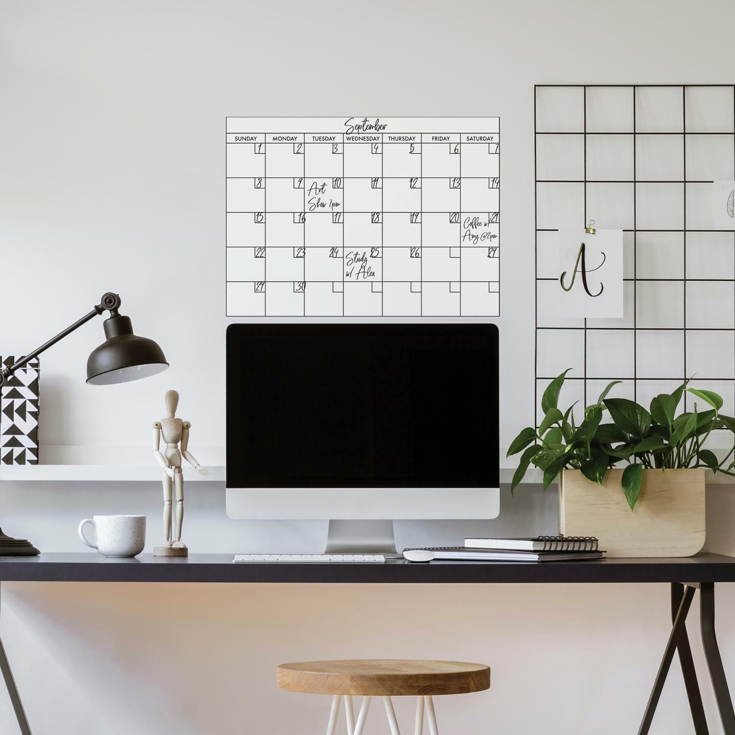 RoomMates Basics Dry Erase Calendar Peel & Stick Wall Decal