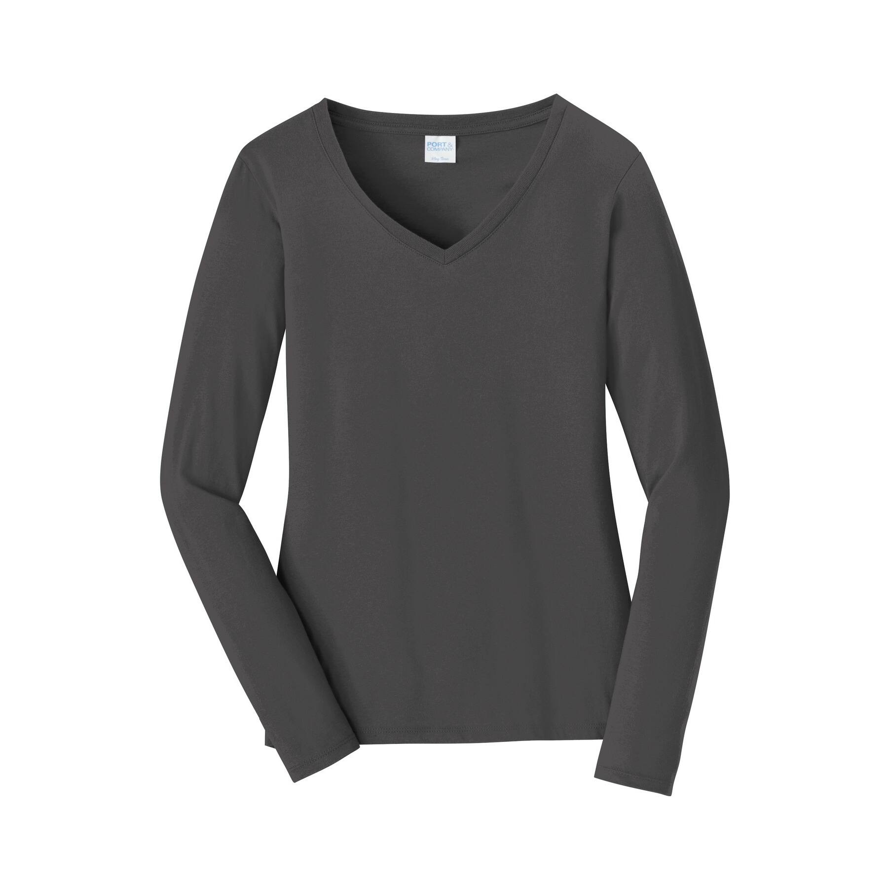 Port & Company® Fan Favorite™ Ladies Long Sleeve V-Neck T-Shirt