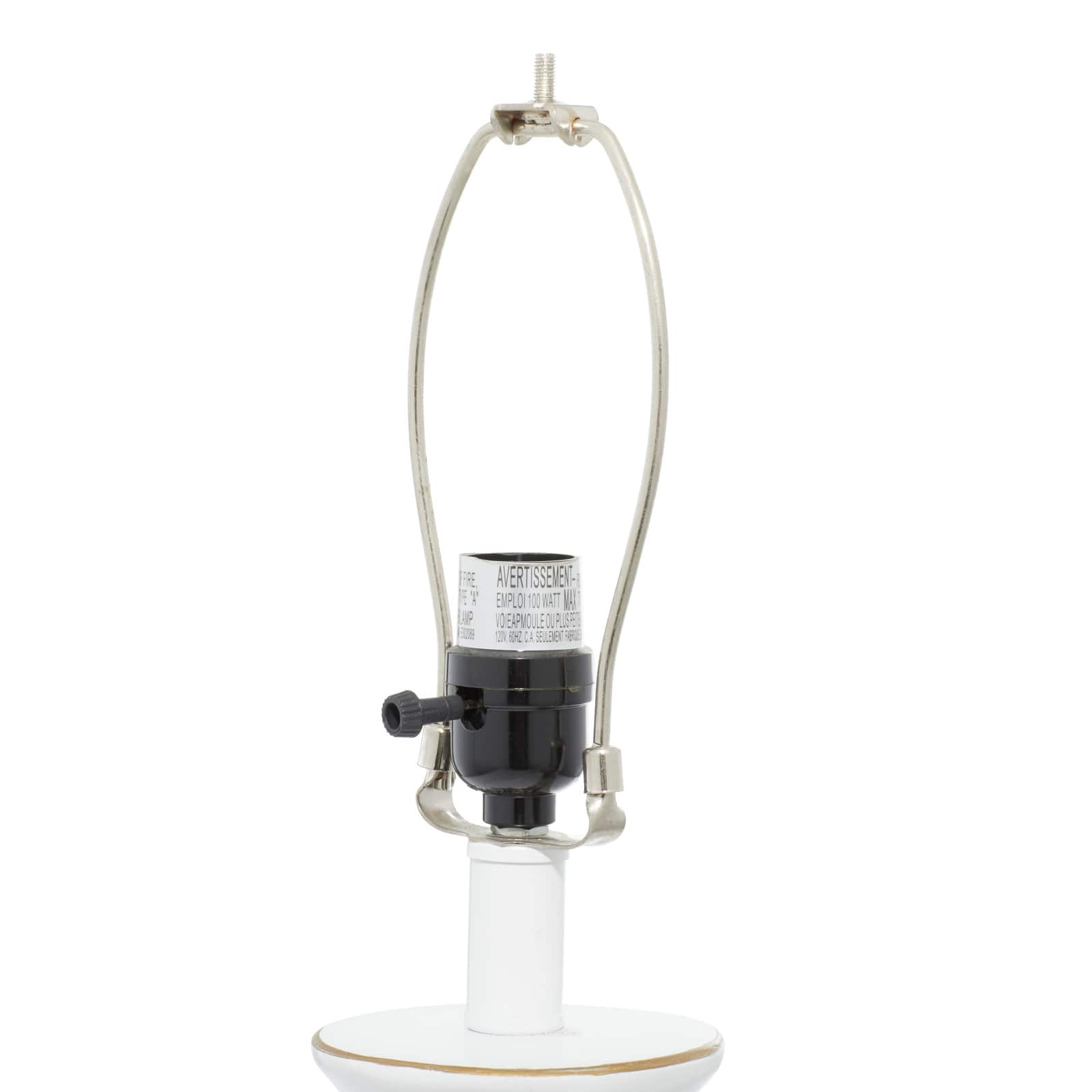 30" White Polystone & Iron Traditional Table Lamp