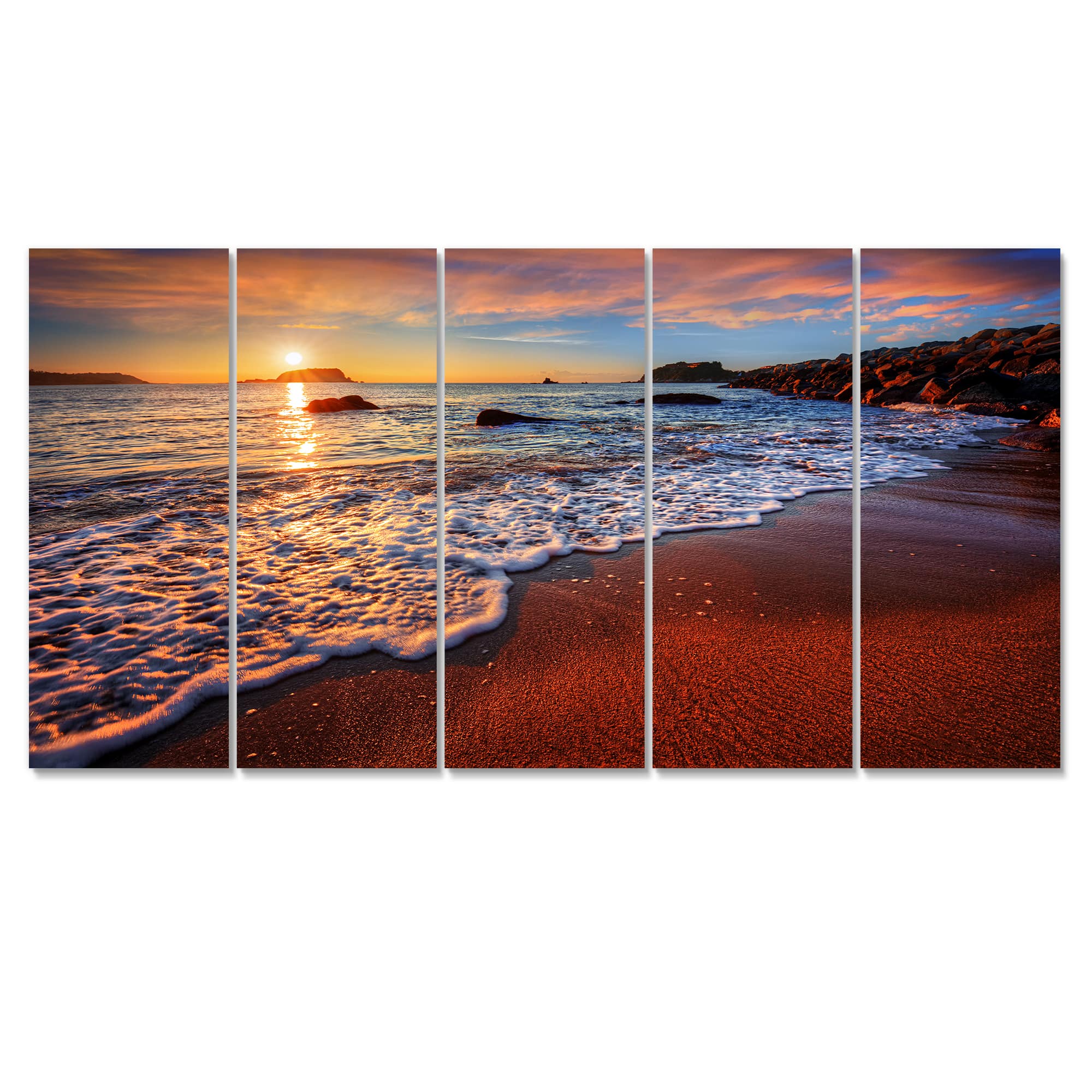 Designart - Stunning Ocean Beach at Sunset