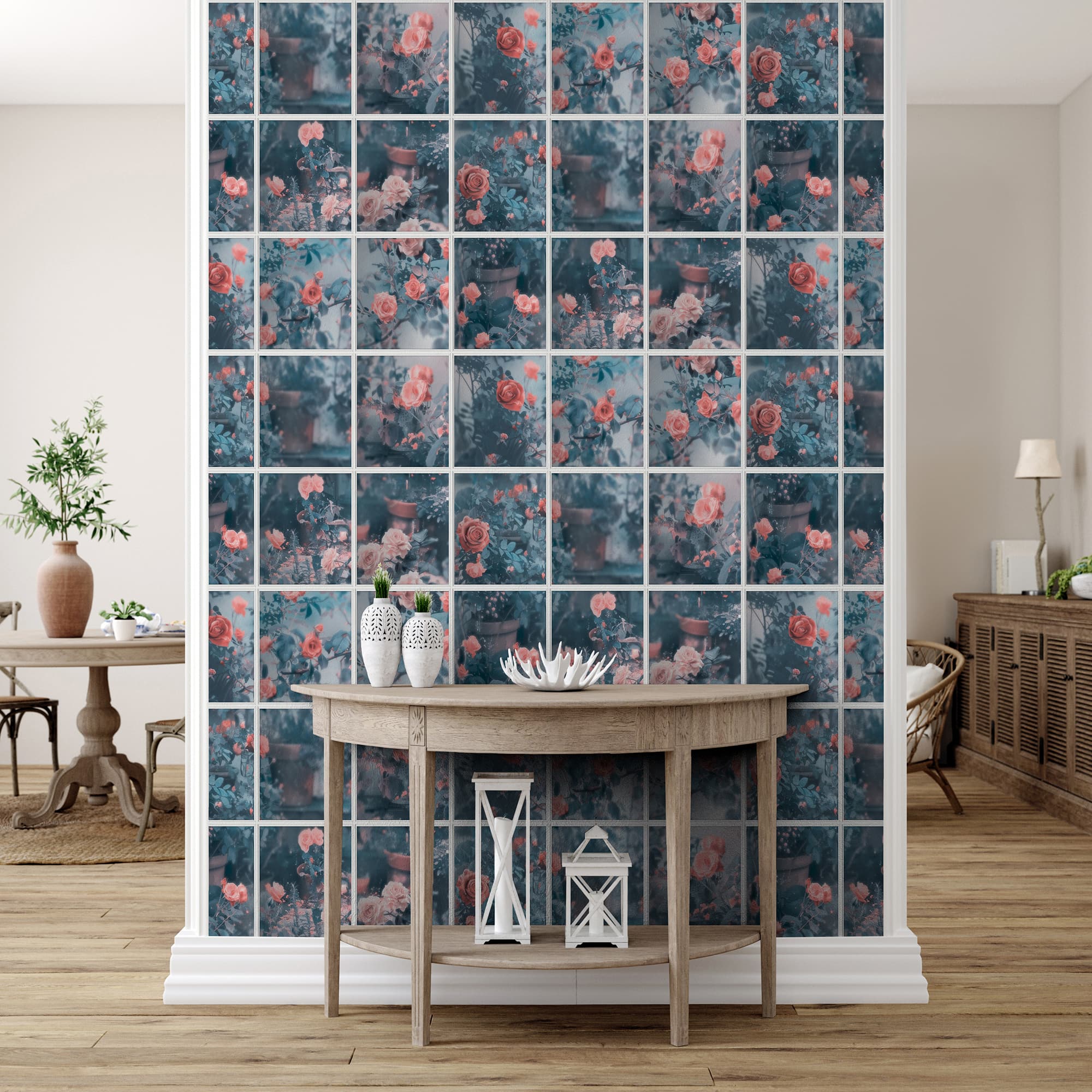 Designs Direct Rose Garden Window Trompe L'Oeil Wallpaper