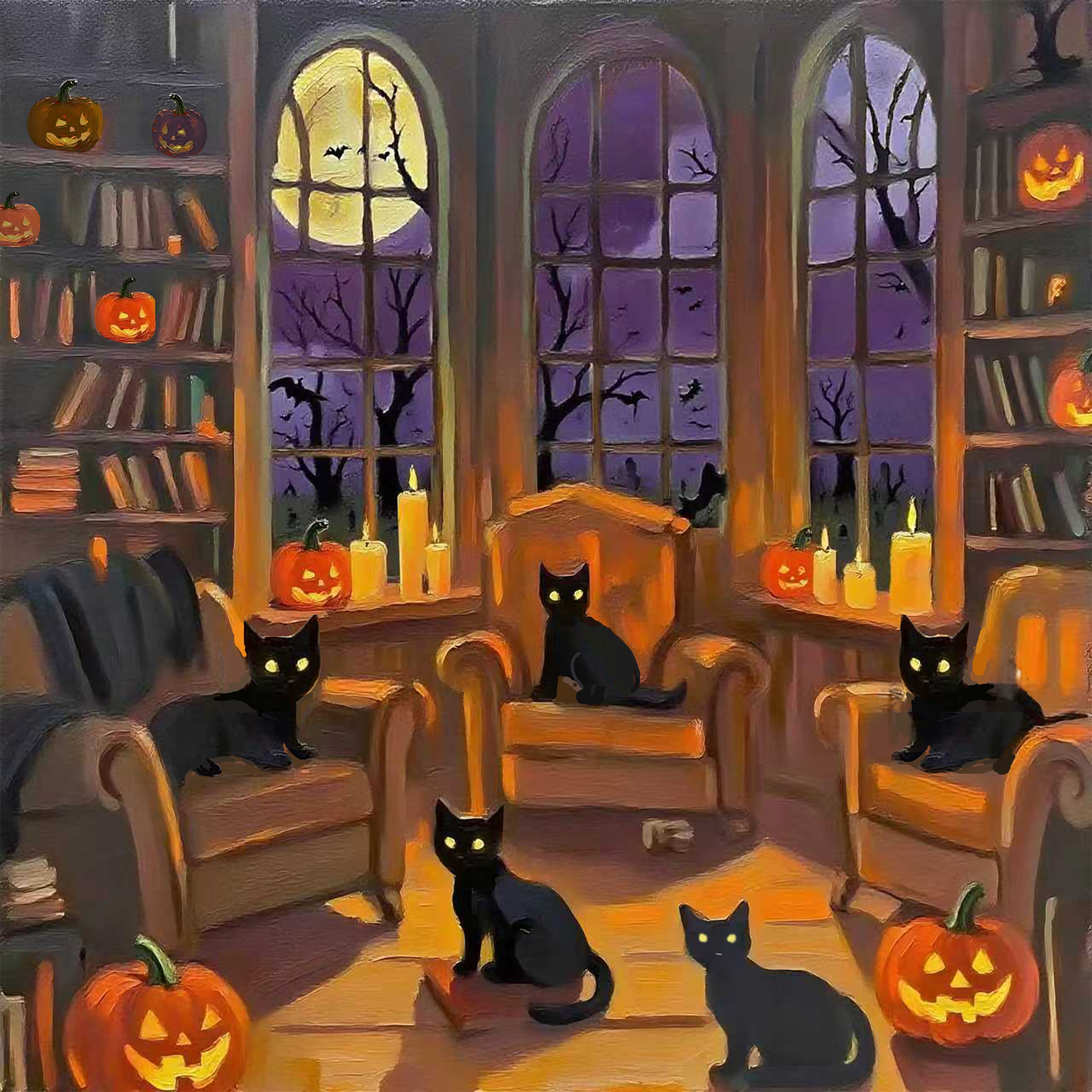 11" x 11" Cat Library Canvas Painting Kit by Craft Smart®