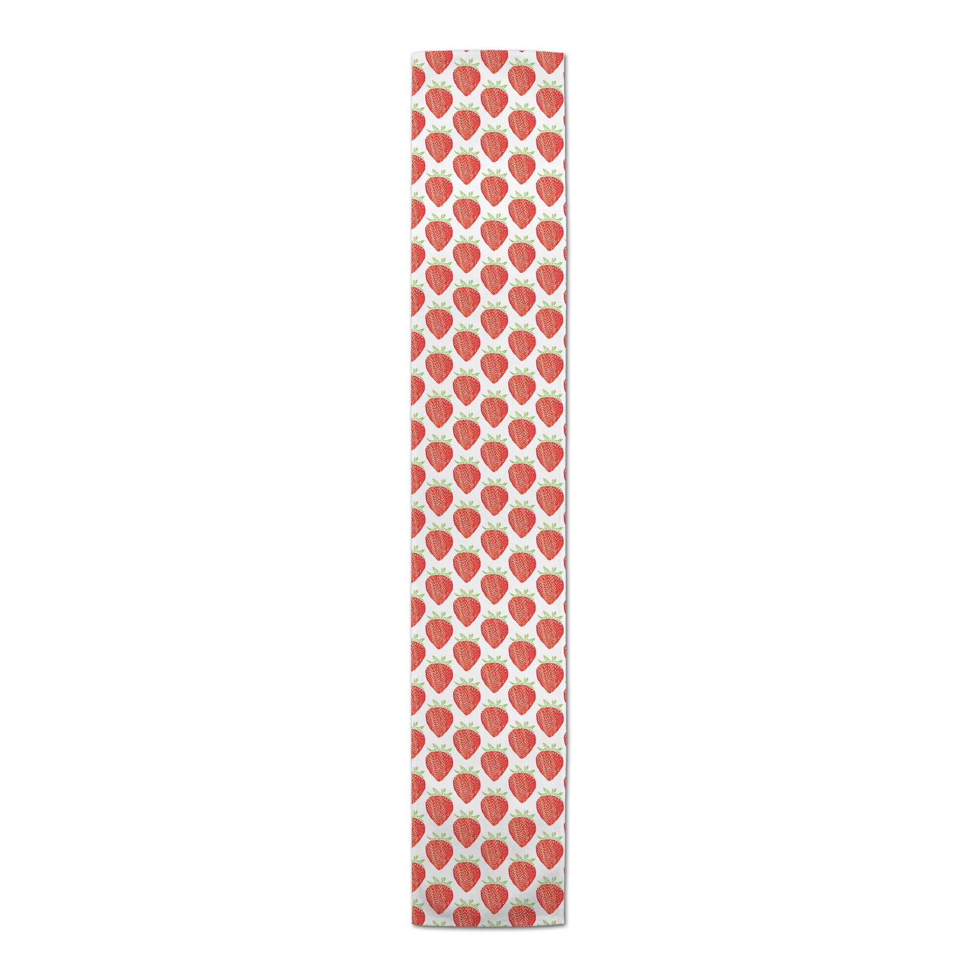 Watercolor Strawberries Indoor/Outdoor Table Runner