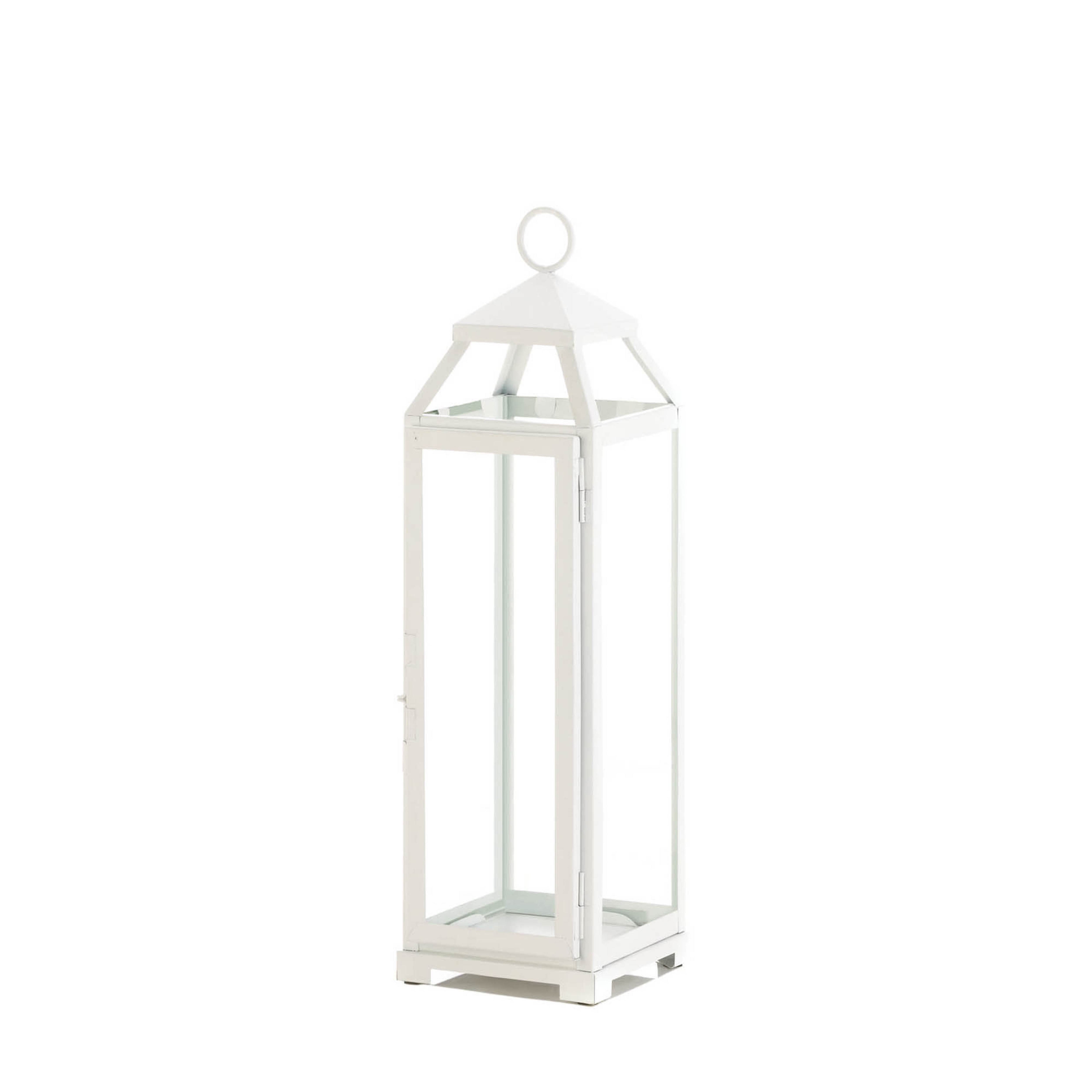 19" Country White Open Top Lantern