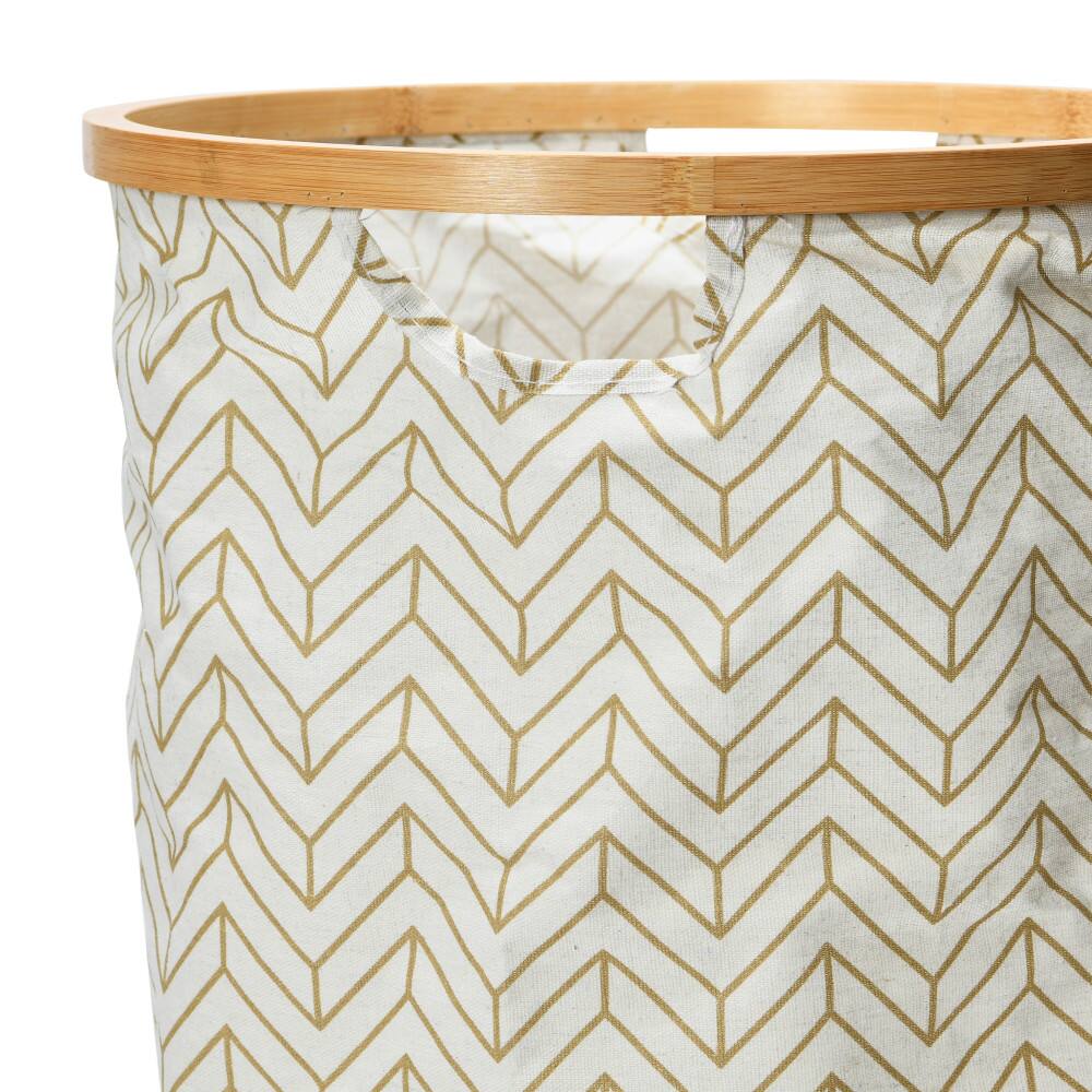 Household Essentials Krush Bamboo Rimmed Hamper (Round, Brown)
