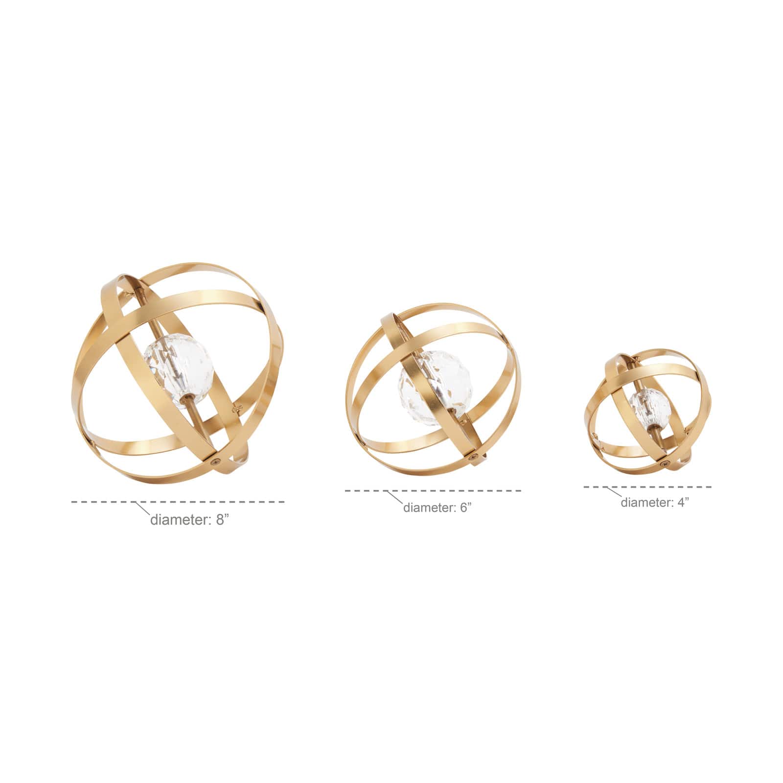 Metal Glam Geometric Sculpture Set