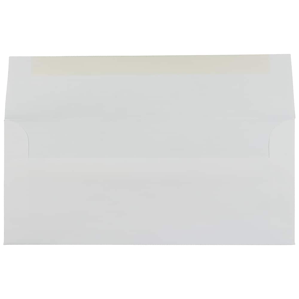 JAM Paper 4.12" x 9.5" Bright White Laid Strathmore Business Envelopes, 50ct.