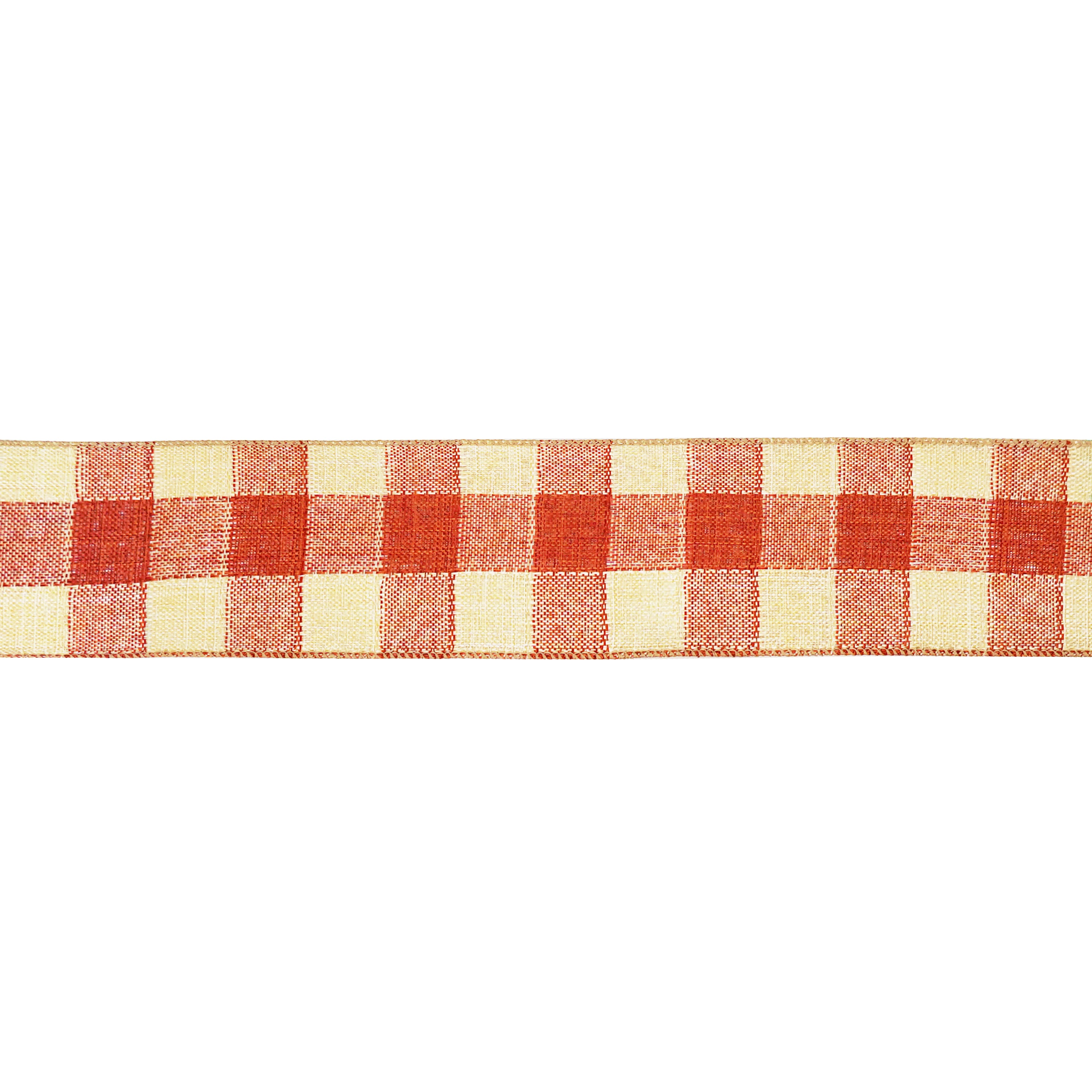 2.5" x 6.6yd. Orange Plaid Check Wired Ribbon by Celebrate It®