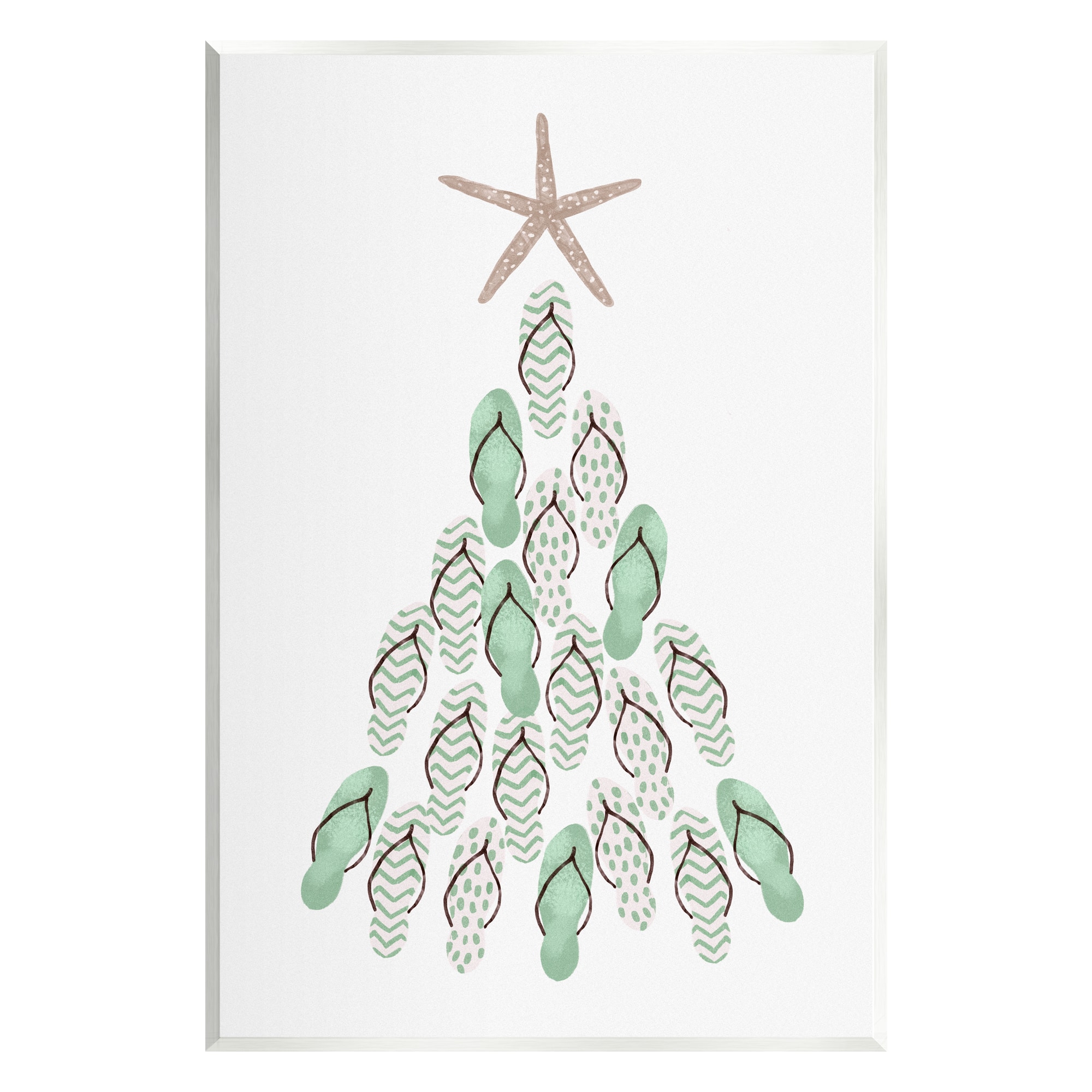 Stupell Industries Flip Flop Beachy Christmas Tree Wall Plaque Art