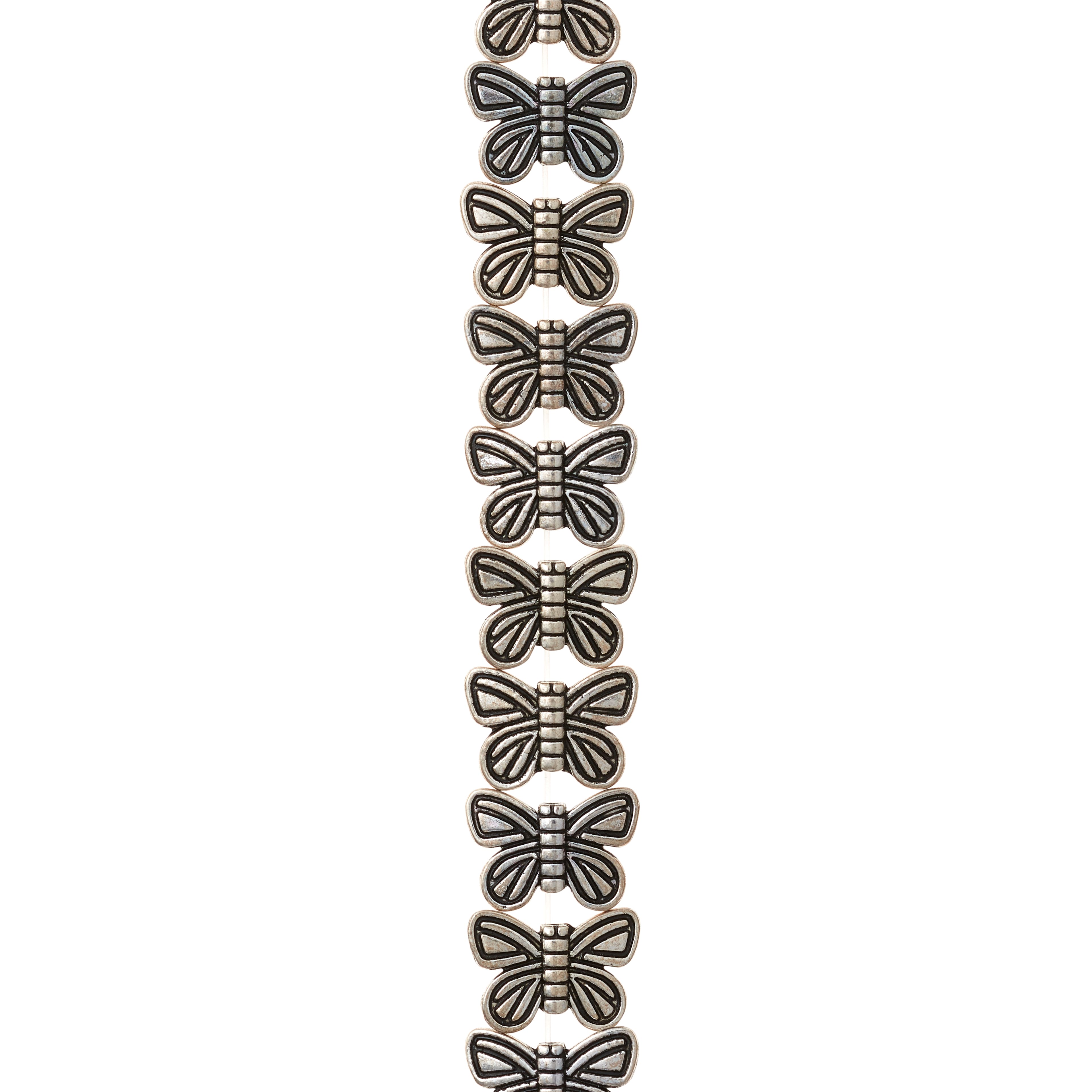 Silver Plated Metal Butterfly Beads, 14mm by Bead Landing™