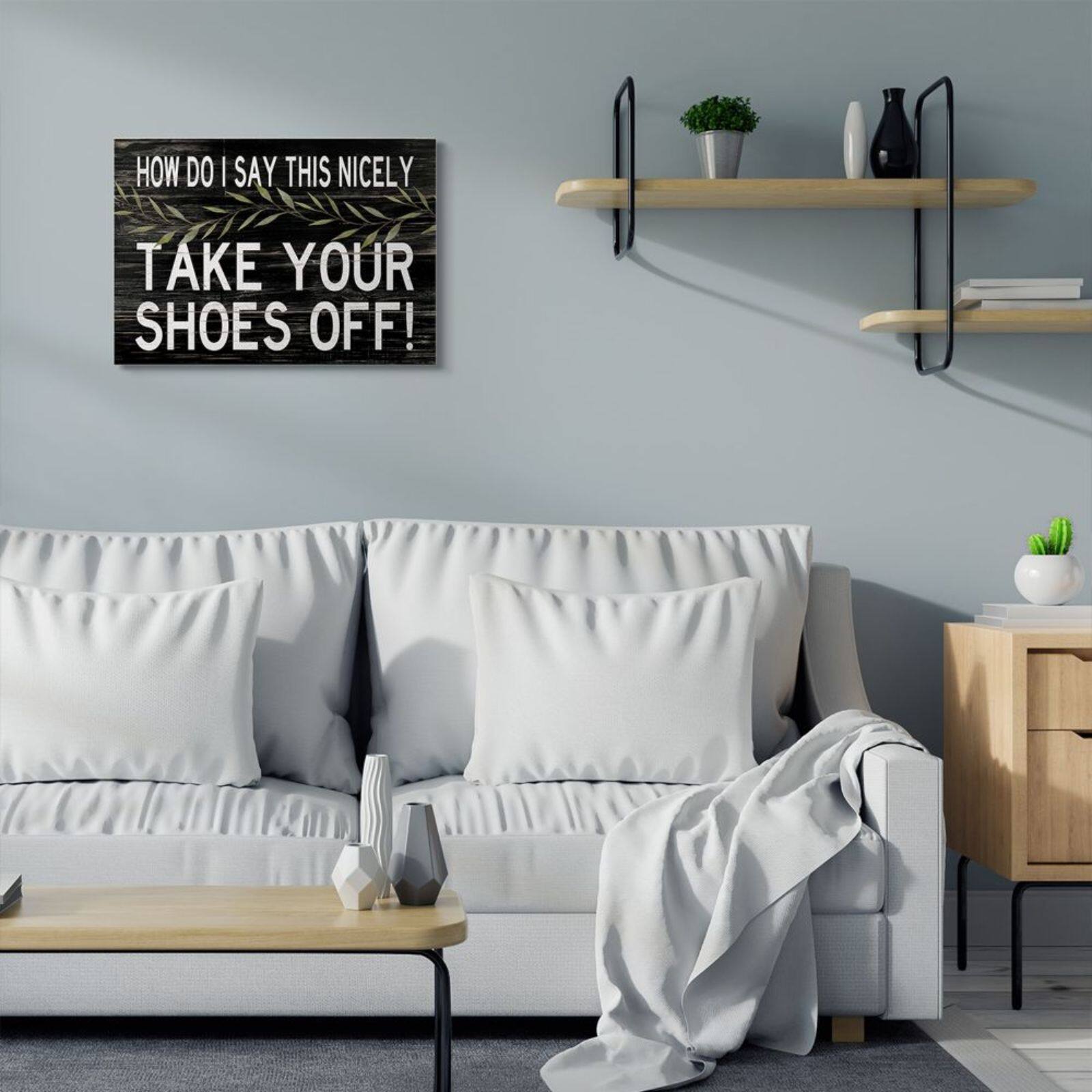 Stupell Industries Take Your Shoes Off Canvas Wall Sign