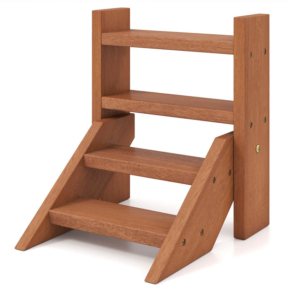 Costway 4-Tier Wooden Plant Stand for Multiple Succulents Patio