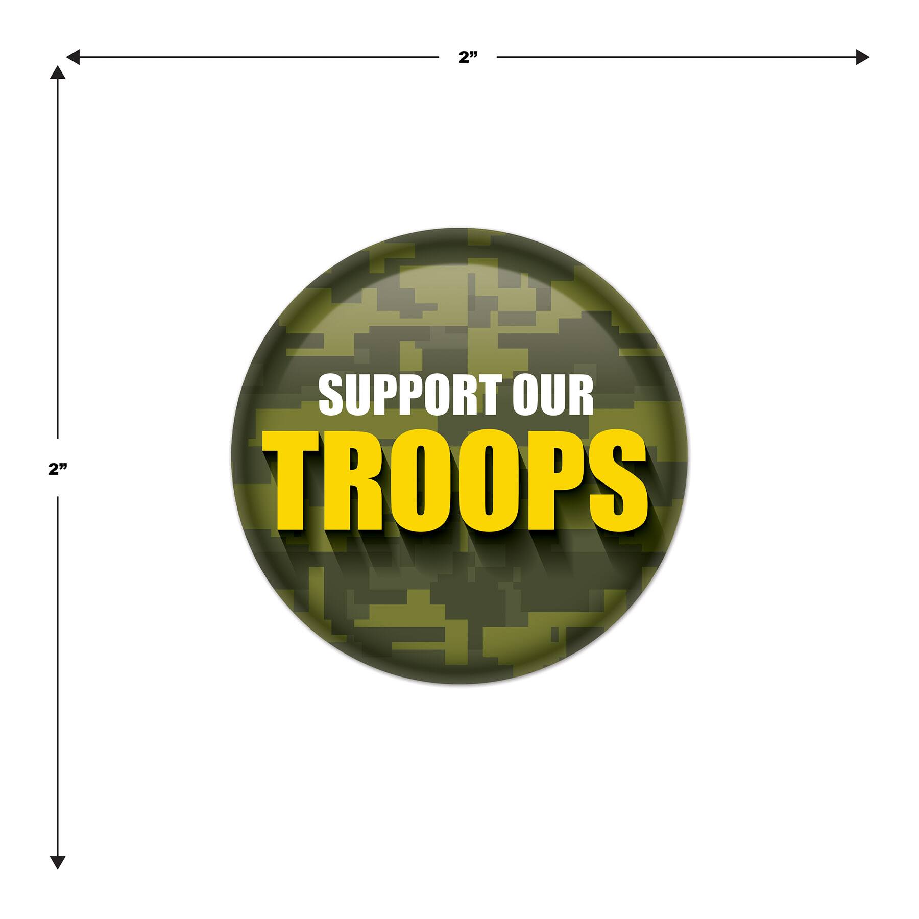 Beistle 2" Camouflage Support Our Troops Buttons, 6ct.