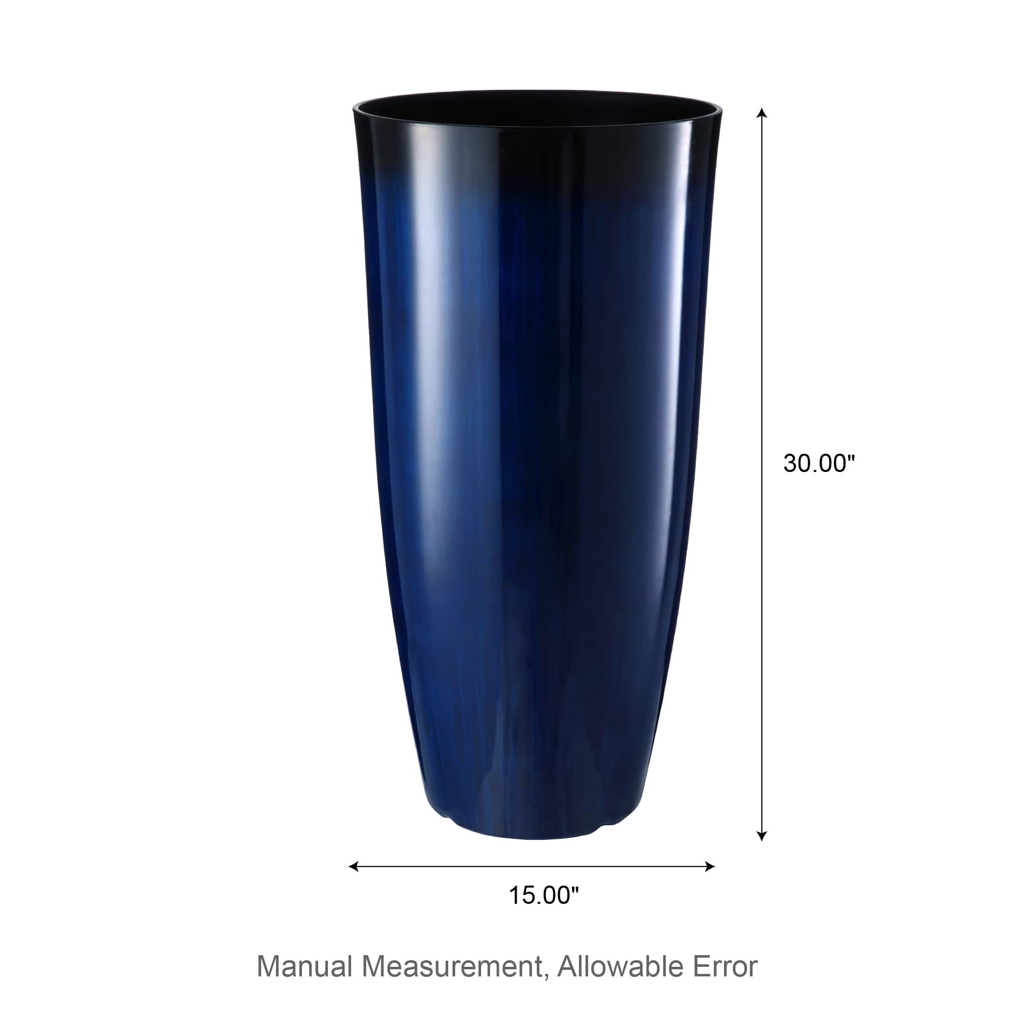 Glitzhome® Oversized Gradient Faux Ceramic Tall Plastic Planters, 2ct.