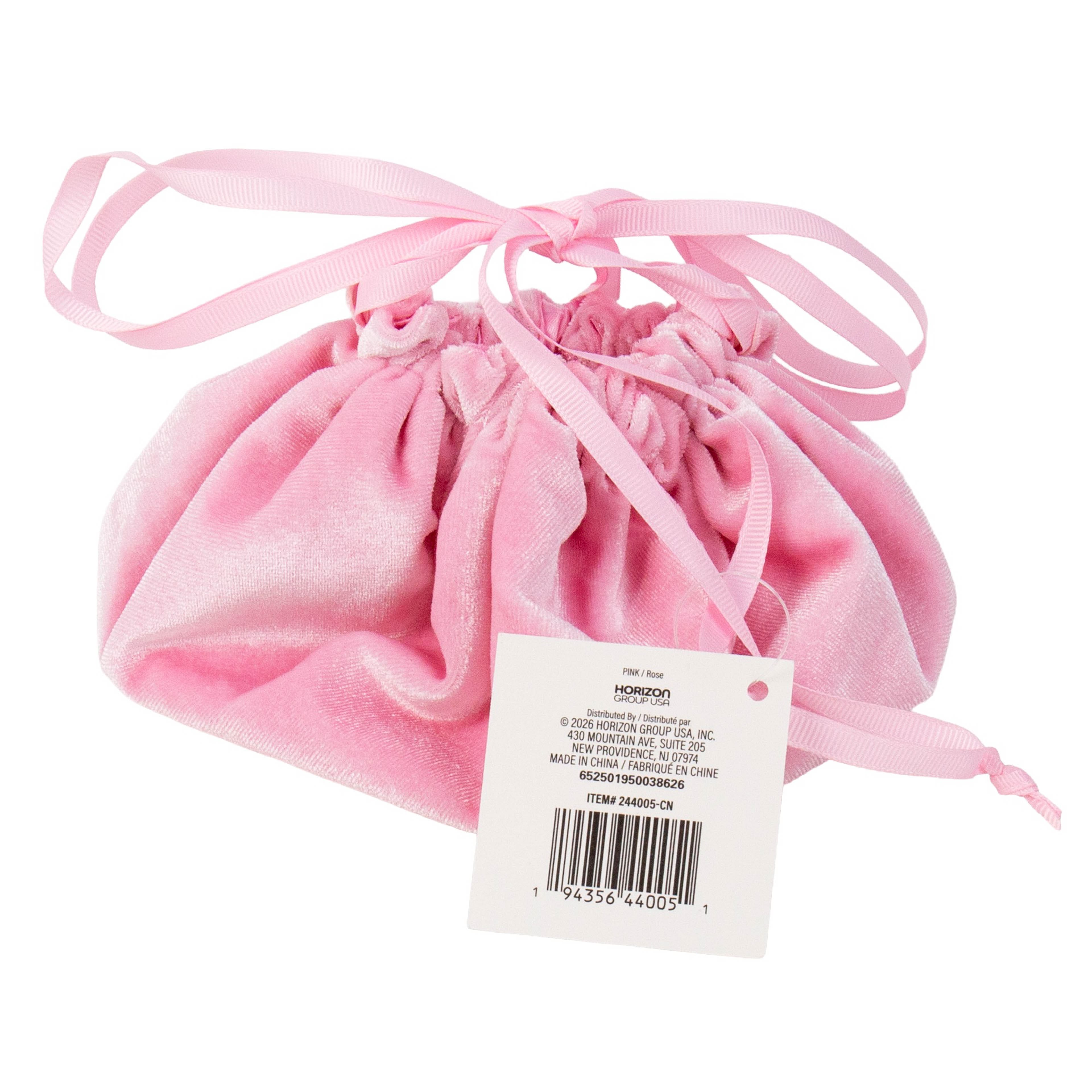 13" Pink Drawstring Jewelry Pouch