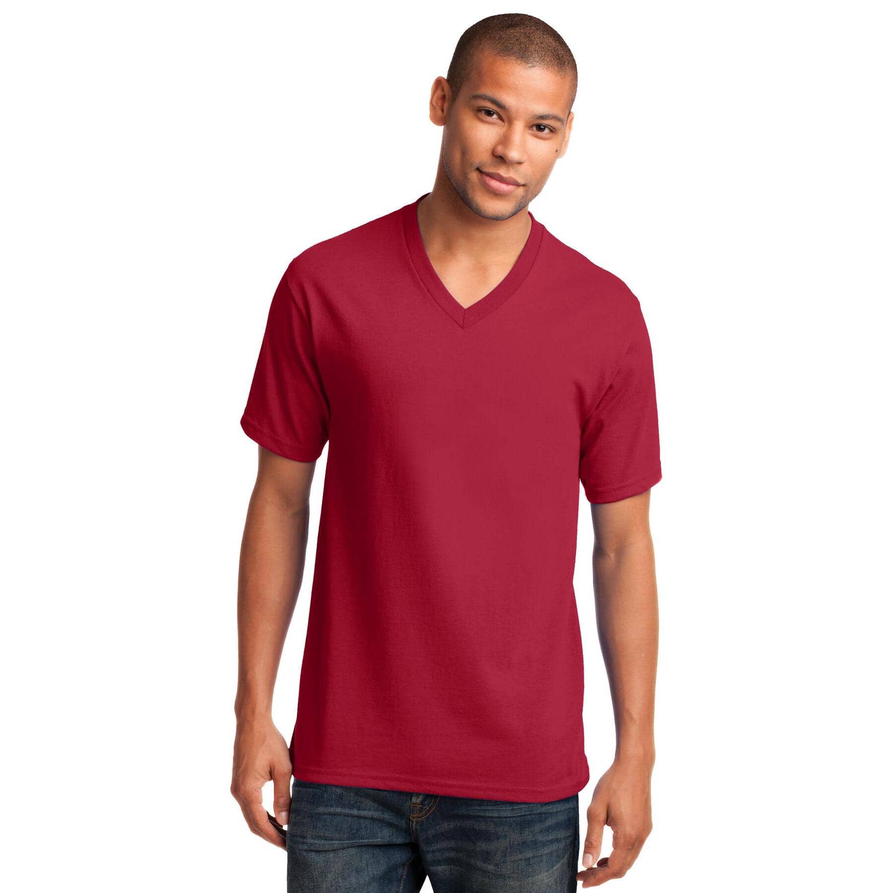 Port & Company® Men's Core Cotton V-Neck T-Shirt