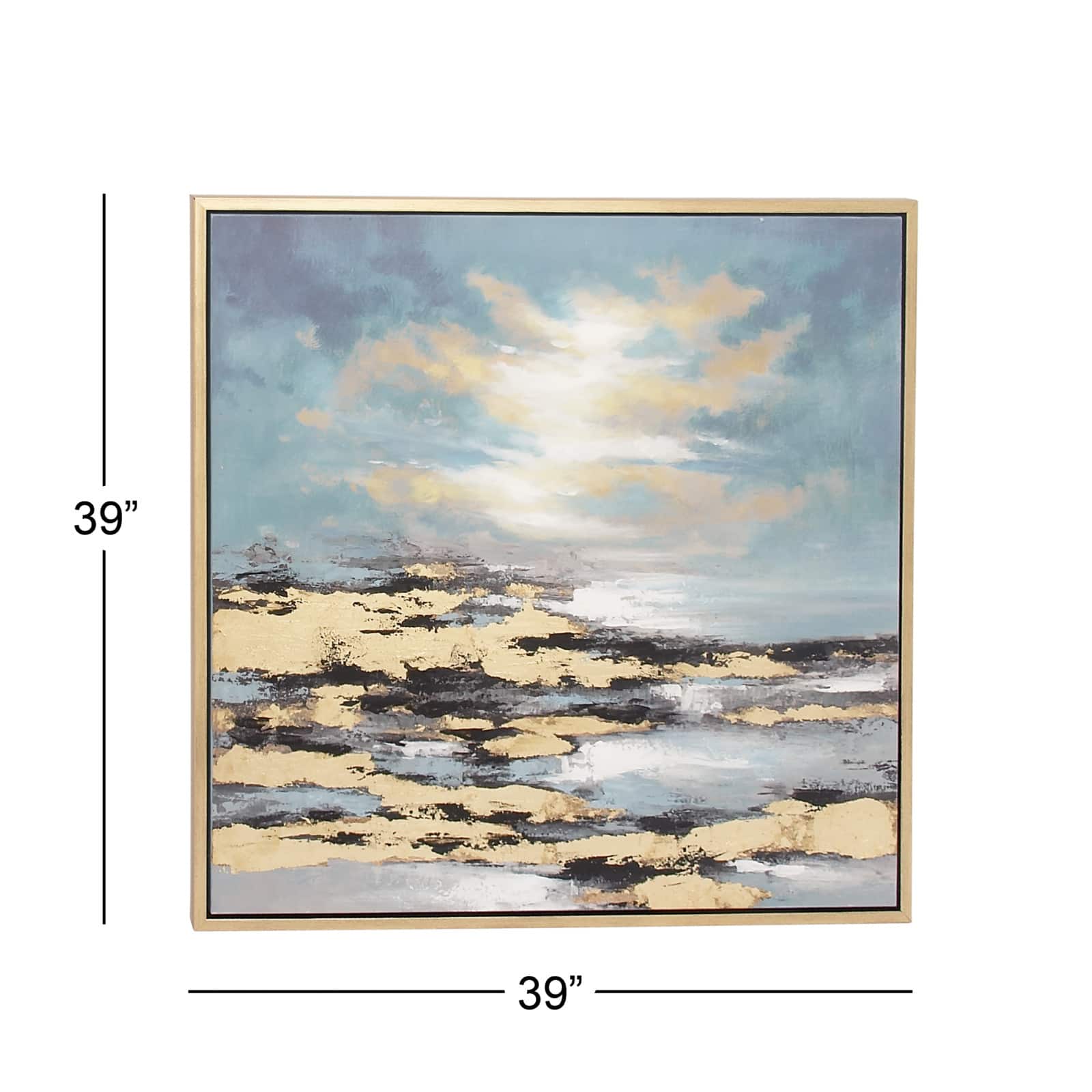 Blue Contemporary Beach Canvas Wall Art