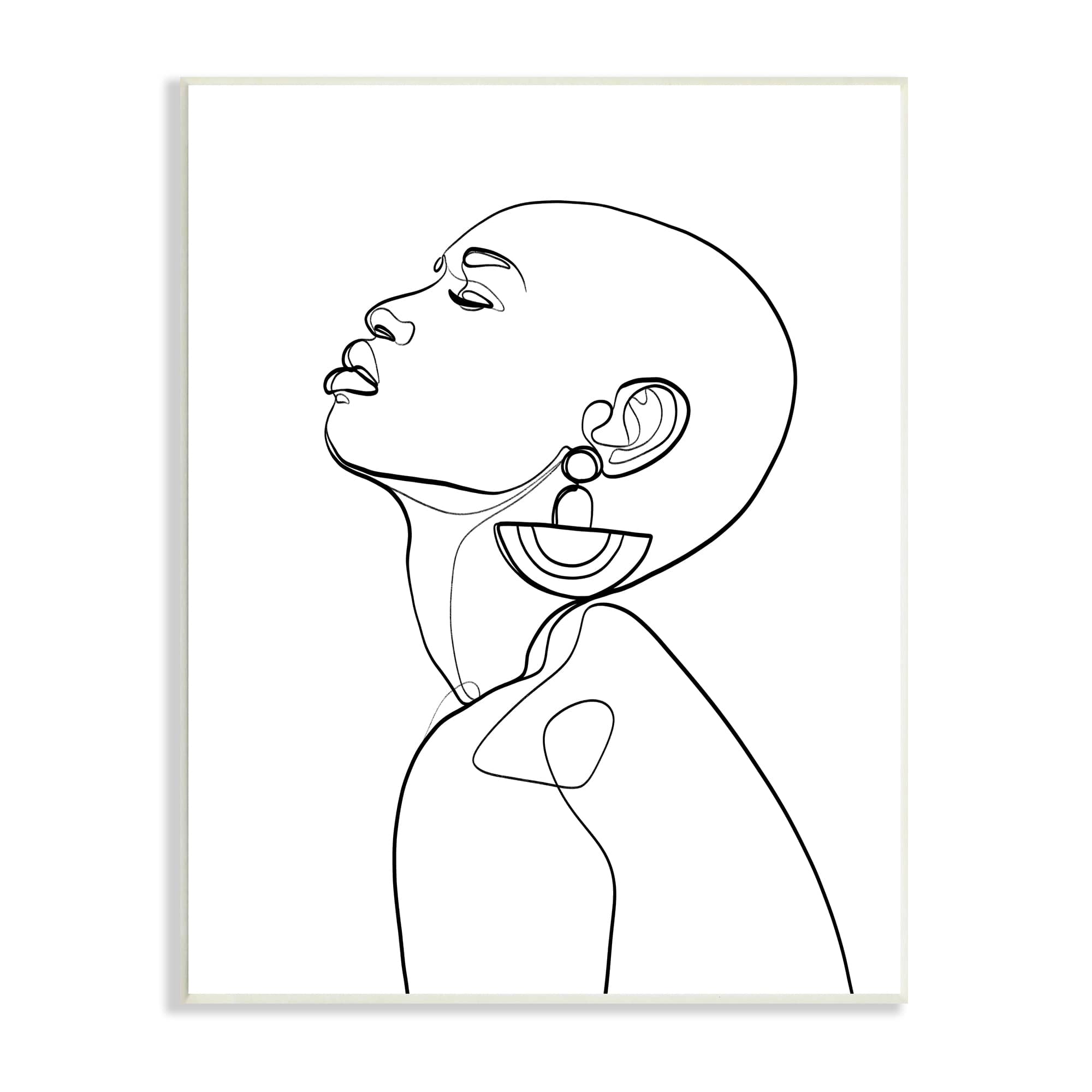 Stupell Industries Woman Wearing Circular Earrings Wall Plaque