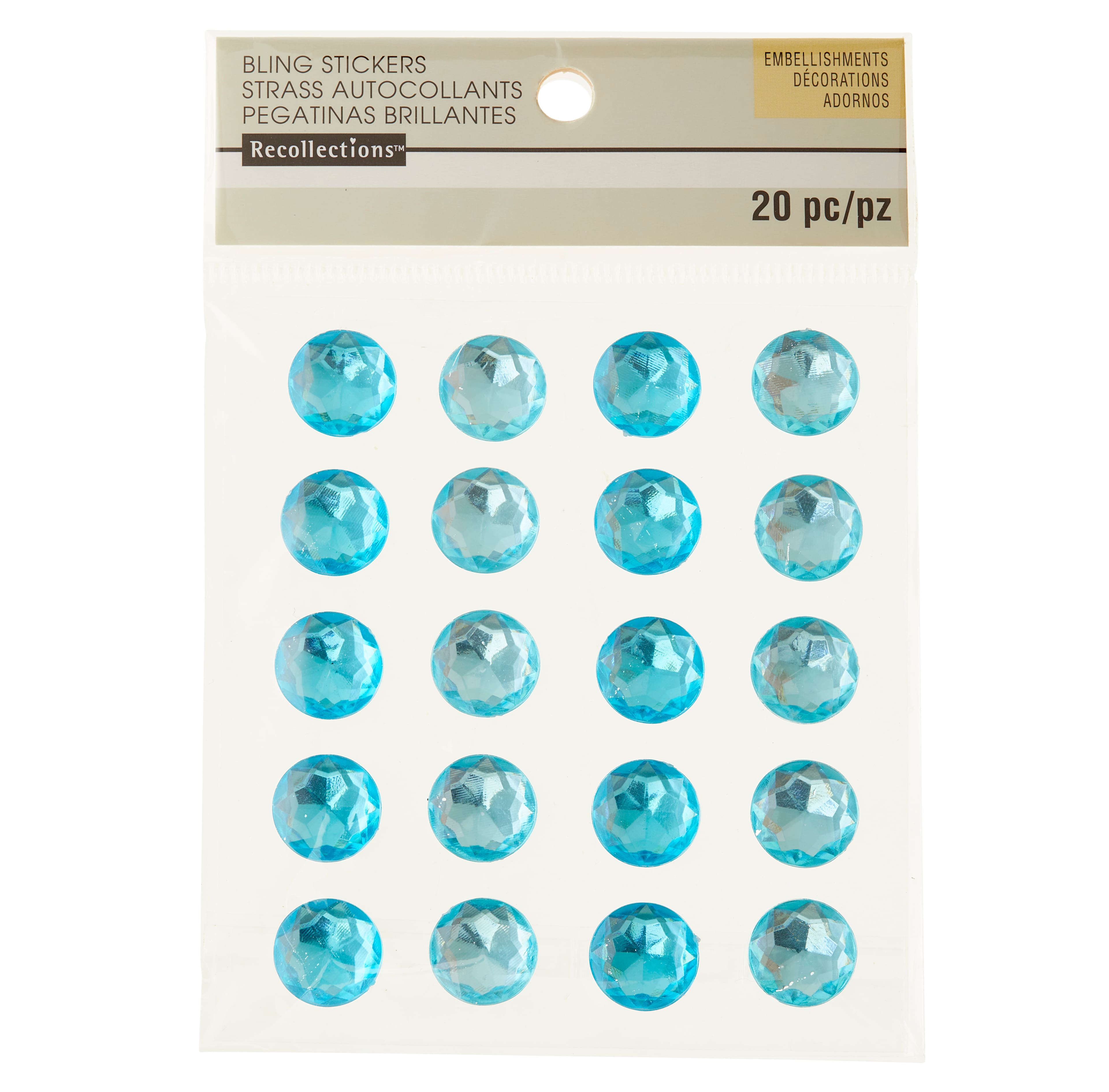 12 Packs: 20 ct. (240 total) Blue Combo Rhinestone Stickers by Recollections™