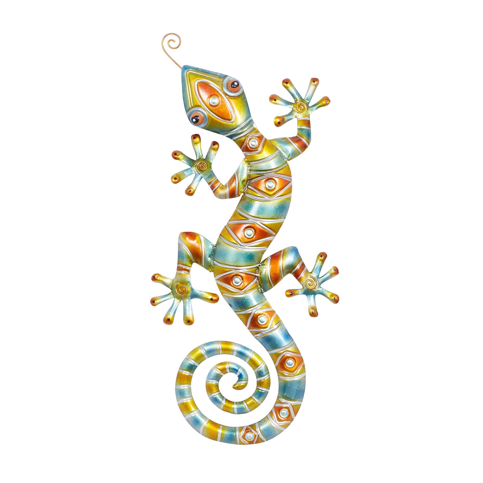 Multicolored Metal Lizard Wall Decoration